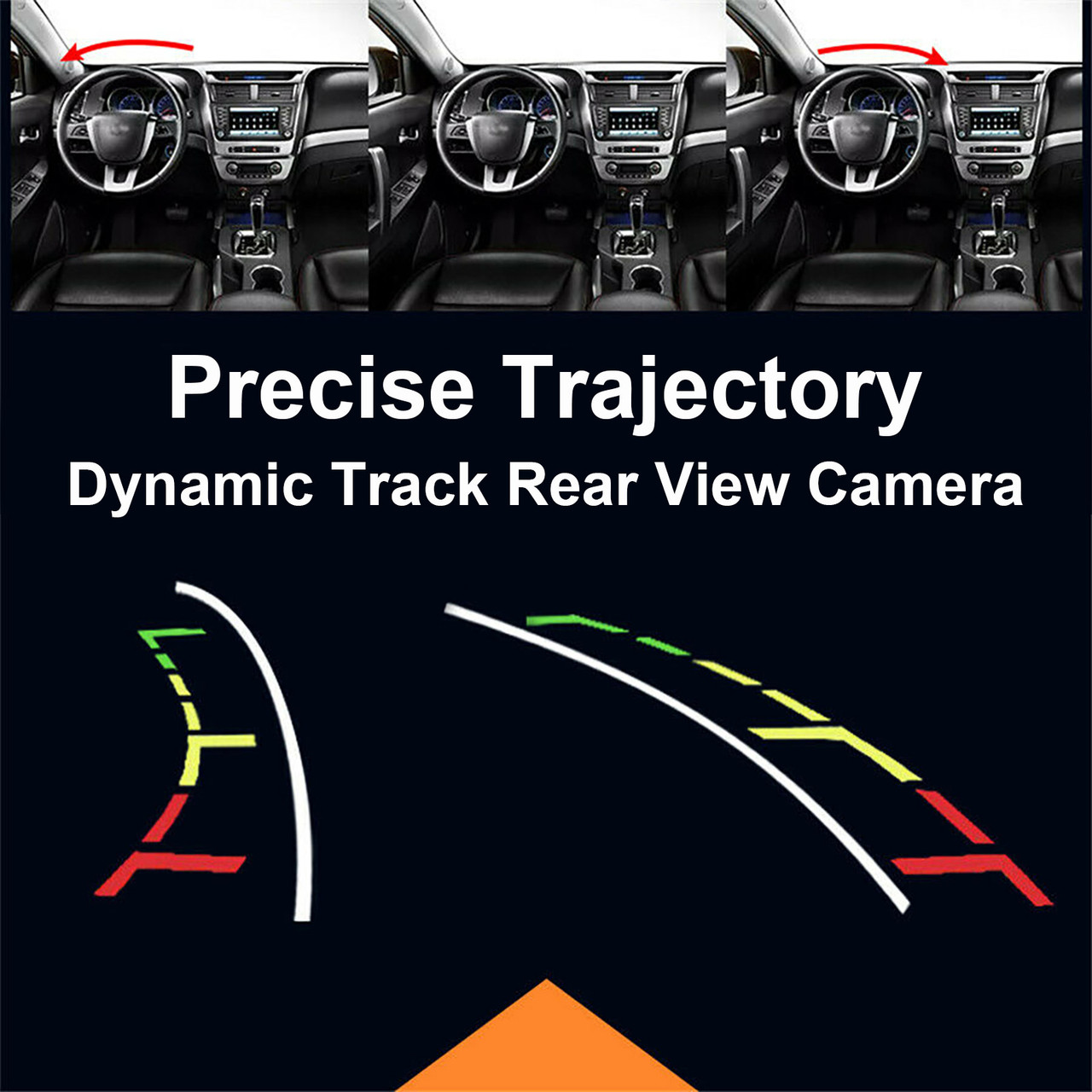 Dynamic Trajectory Parking Line Truck SUV Car Reverse Backup Camera 12LED Night View
