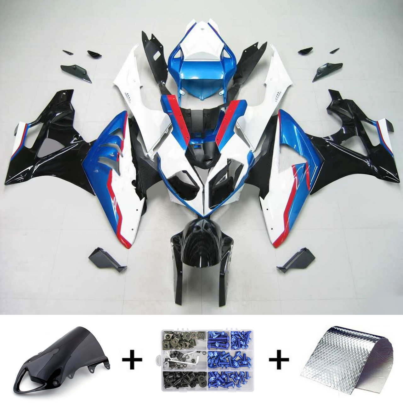 Amotopart 2009-2014 BMW S1000RR Injection Body Cover Fairing Kits White Black
