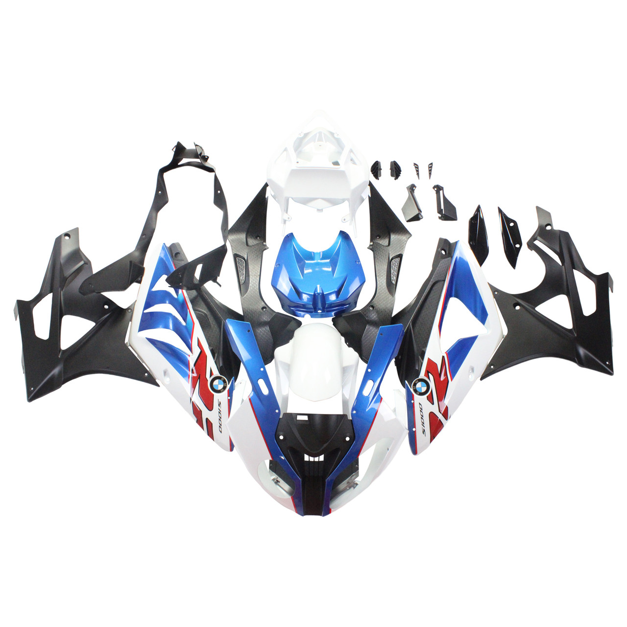 Amotopart Fairing Kit Bodywork ABS fit For 2009-2014 BMW S1000RR White Blue