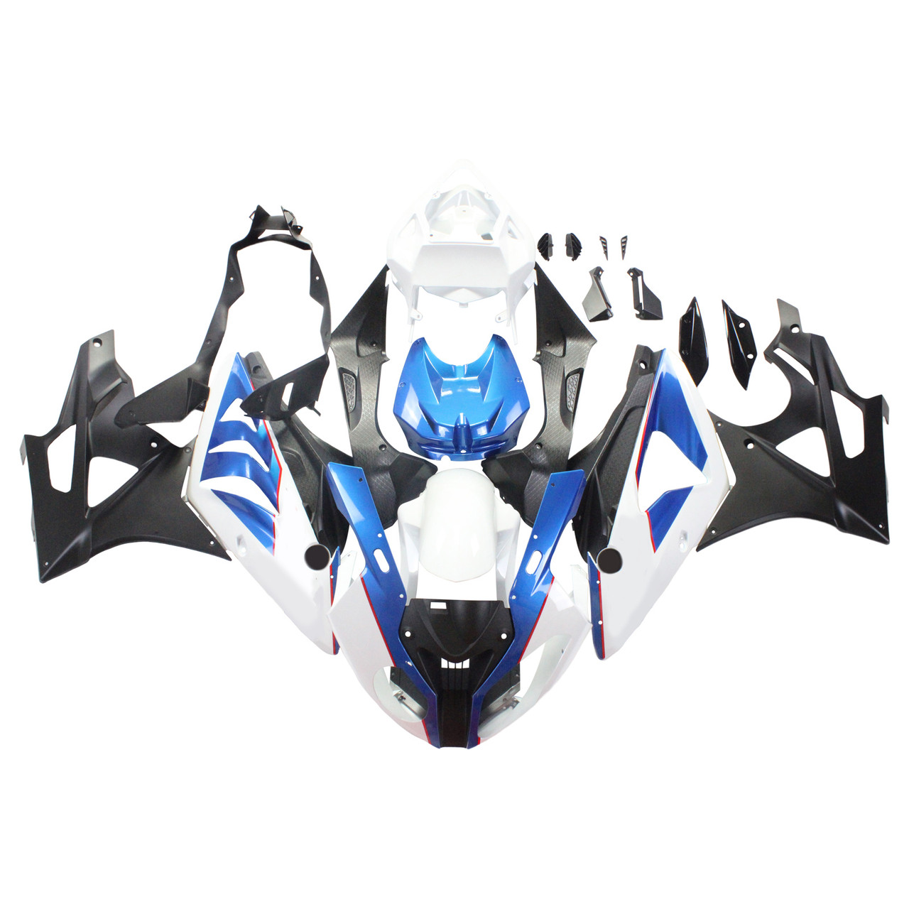 Amotopart Fairing Kit Bodywork ABS fit For 2009-2014 BMW S1000RR White Blue