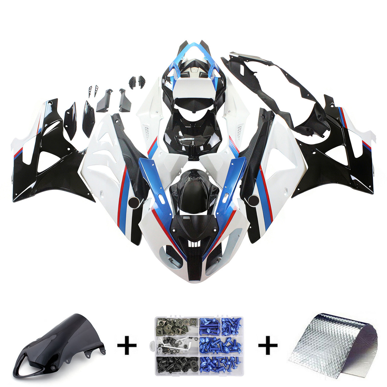 Amotopart Fairing Kit For BMW S1000RR 2009-2014 White Black Bodywork