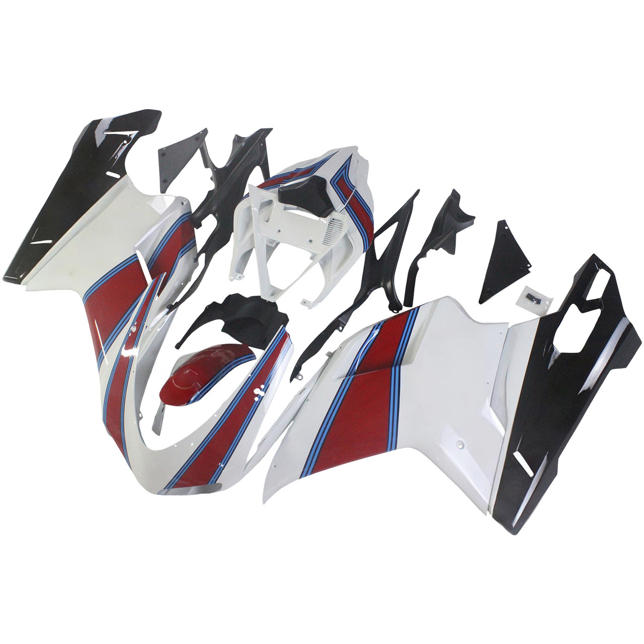Amotopart Ducati 1098 848 1198 2007-2012 White Black Injection Body Cover Fairing Kits