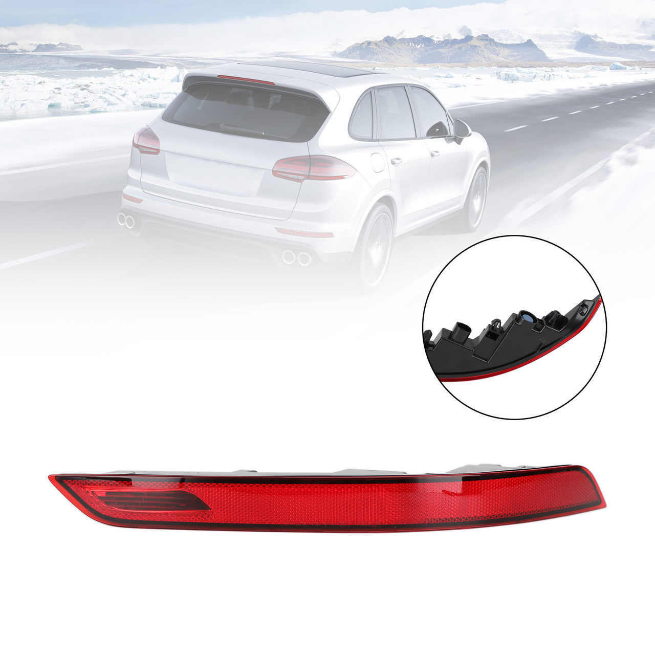 Right Side Rear Bumper Fog Reflector Light 95863110510 Fit for Porsche Cayenne 2015-2017