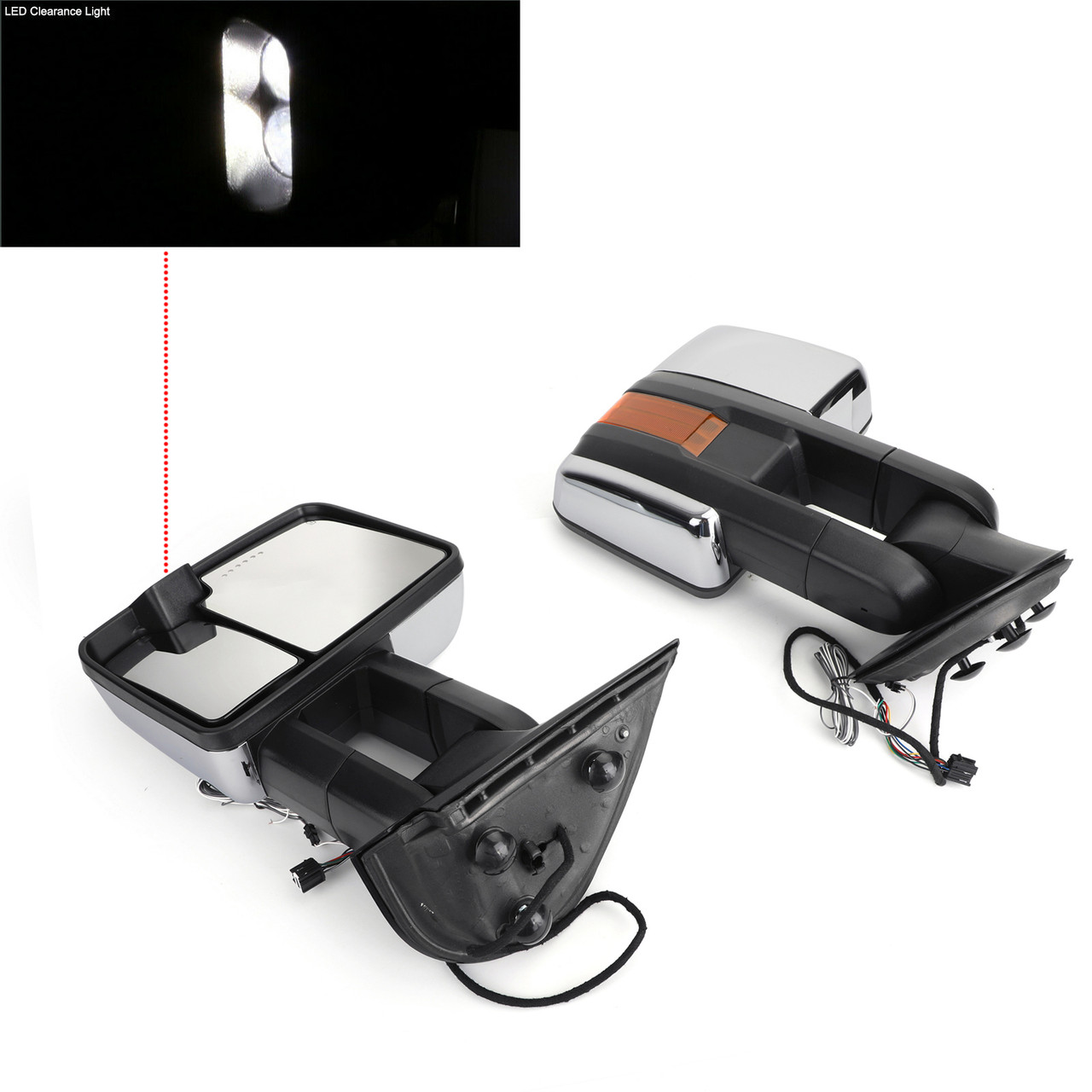 Amber LED Signal Power+Heated Towing Mirrors Fit for Chevy Silverado 1500 07-13 Chevy Tahoe Suburban GMC Sierra 2500HD 1500 07-14