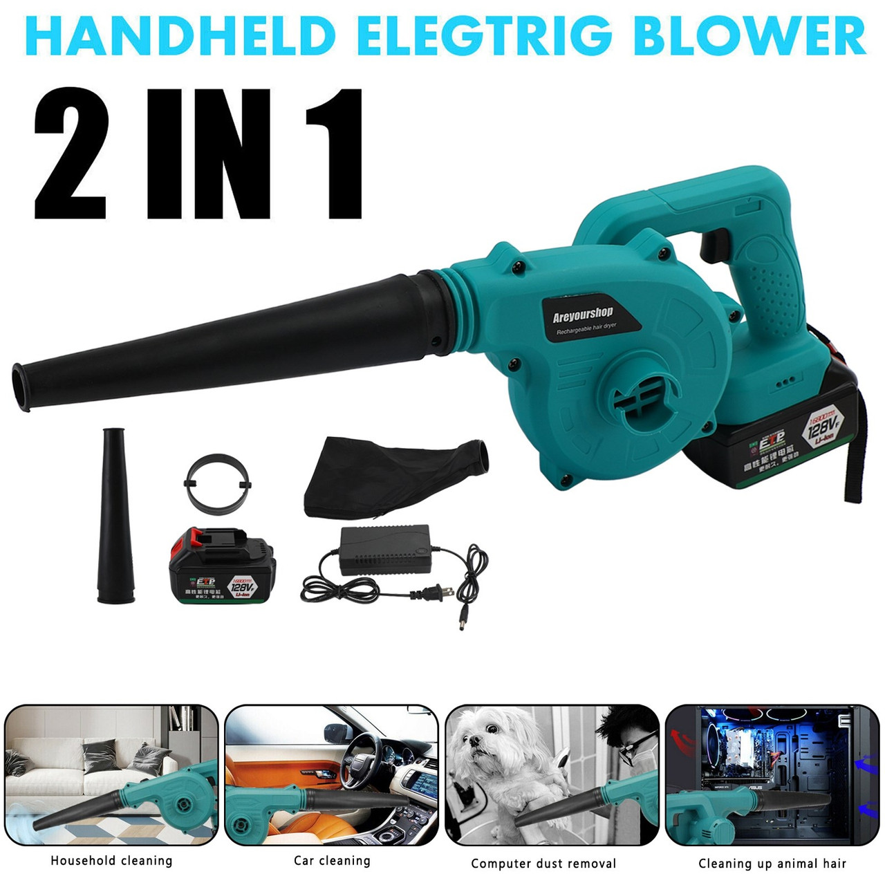 Li-ion Battery Cordless Leaf Blower Handheld Sweeper Vacuums