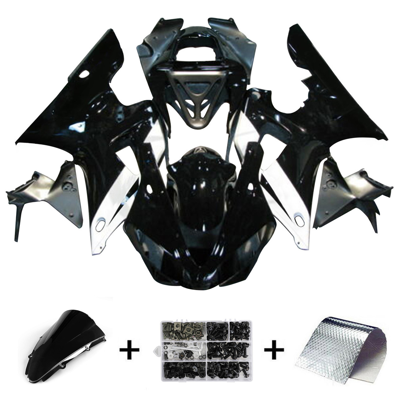 Fairing Kit Bodywork for Yamaha YZF R1 2000-2001 Black
