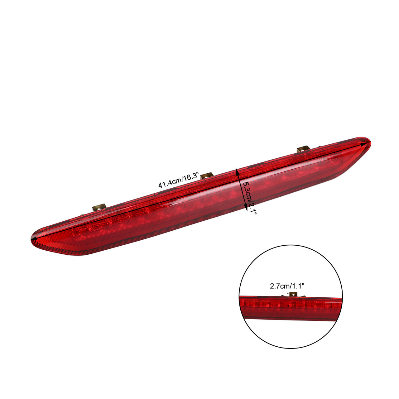Lens LED Rear High Level Brake Stop Light Lamp Fit for Volkswagen Polo 07-10 Vivo 10-17 Red