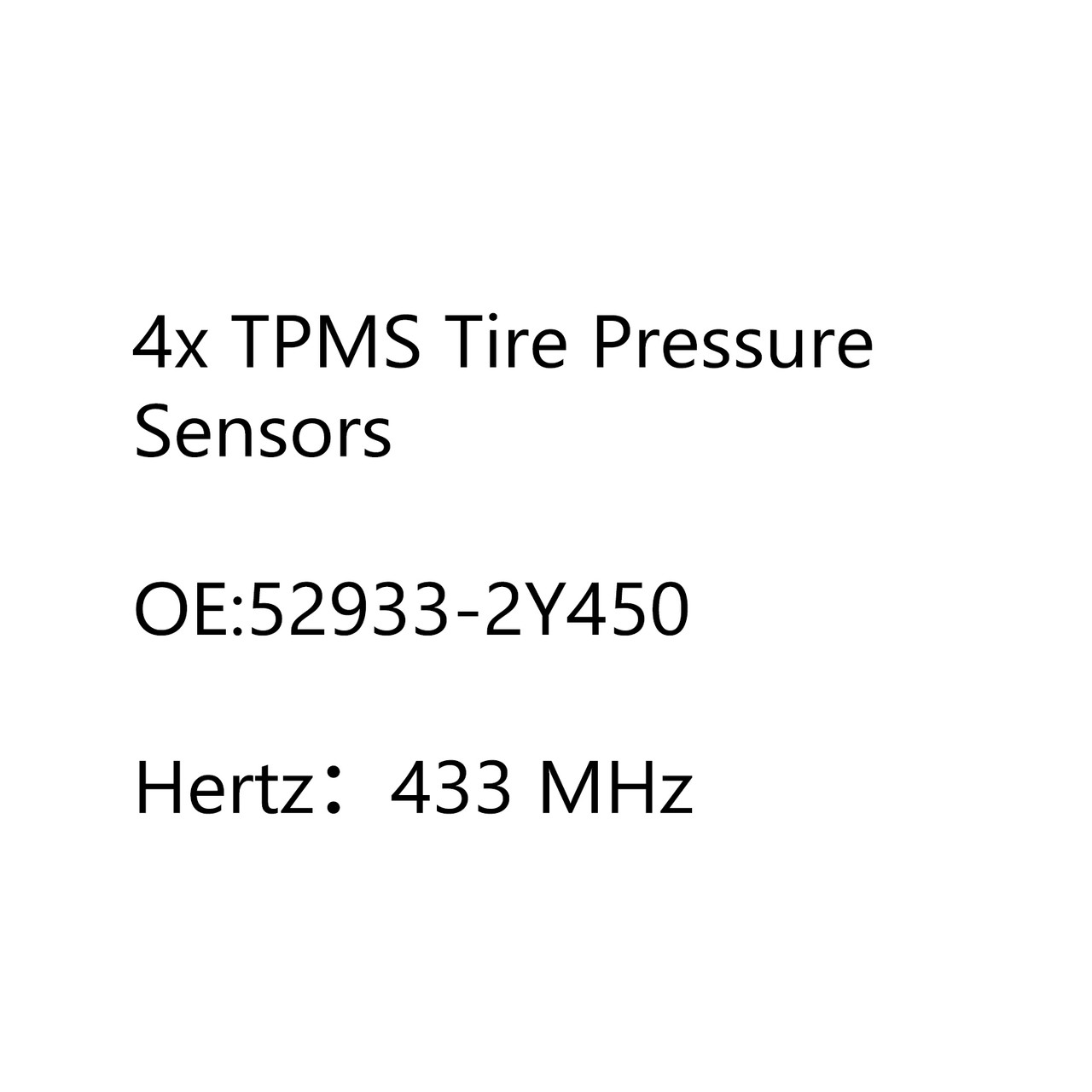 4x TPMS Tire Pressure Sensor 52933-2Y450 Fit for Hyundai ix35 LM High Line Tucson High Line 2013-2015