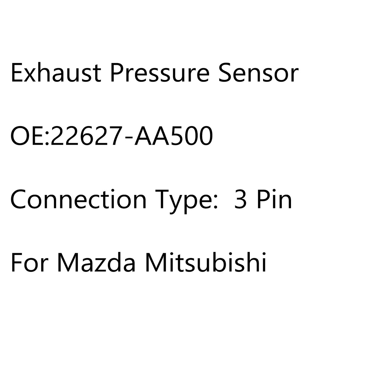DPF Exhaust Pressure Sensor 22627-AA500 Fit for Mitsubishi ASX/ASX Van 10-20 L200/TRITON 05-15 Outlander 12-20 Pajero/Shogun 06-20 Black