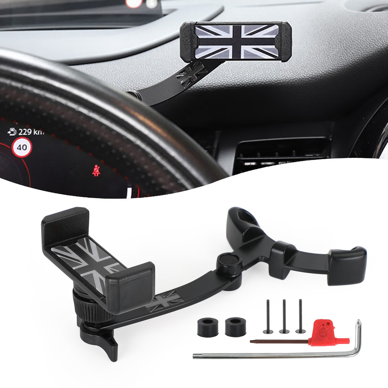 Car Phone Holder Mount Gray Fit for MINI Cooper F54 F55 F56 F57 F60 2021 LCD Tachometer