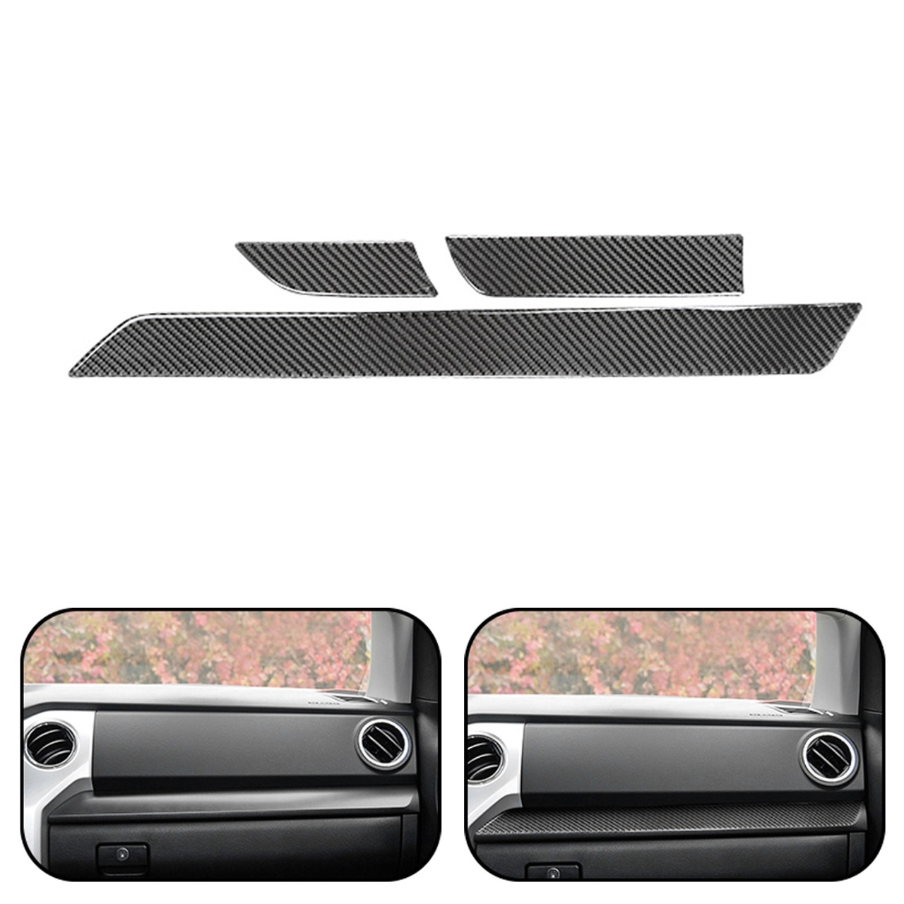 Carbon Fiber Center Console Sticker Cover Trim Fit for Toyota Tundra Left Drive 2014-2018