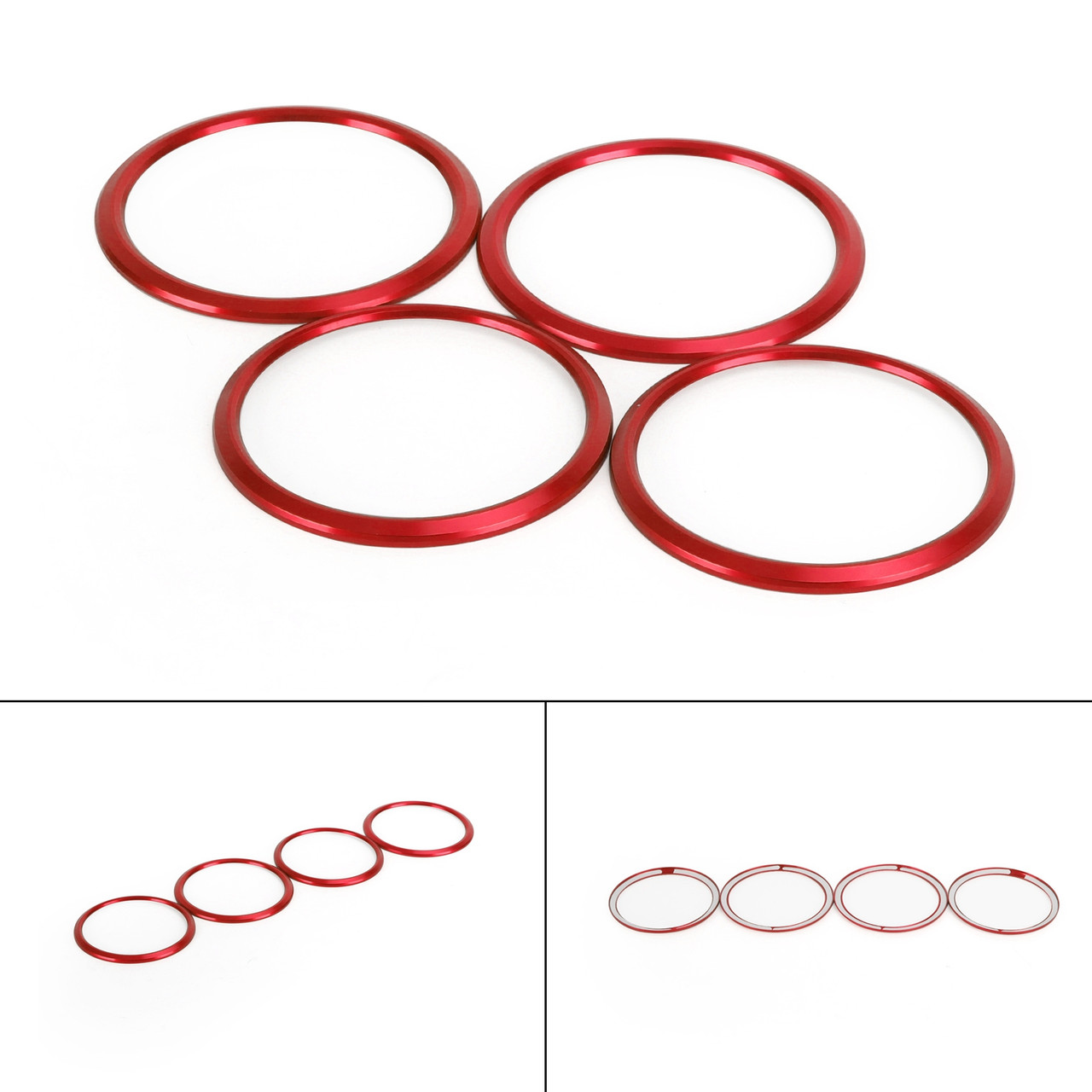 4PCS Aluminum AC Air Vent Cover Ring Trim Fit for Chevrolet Camaro 2020+ Red