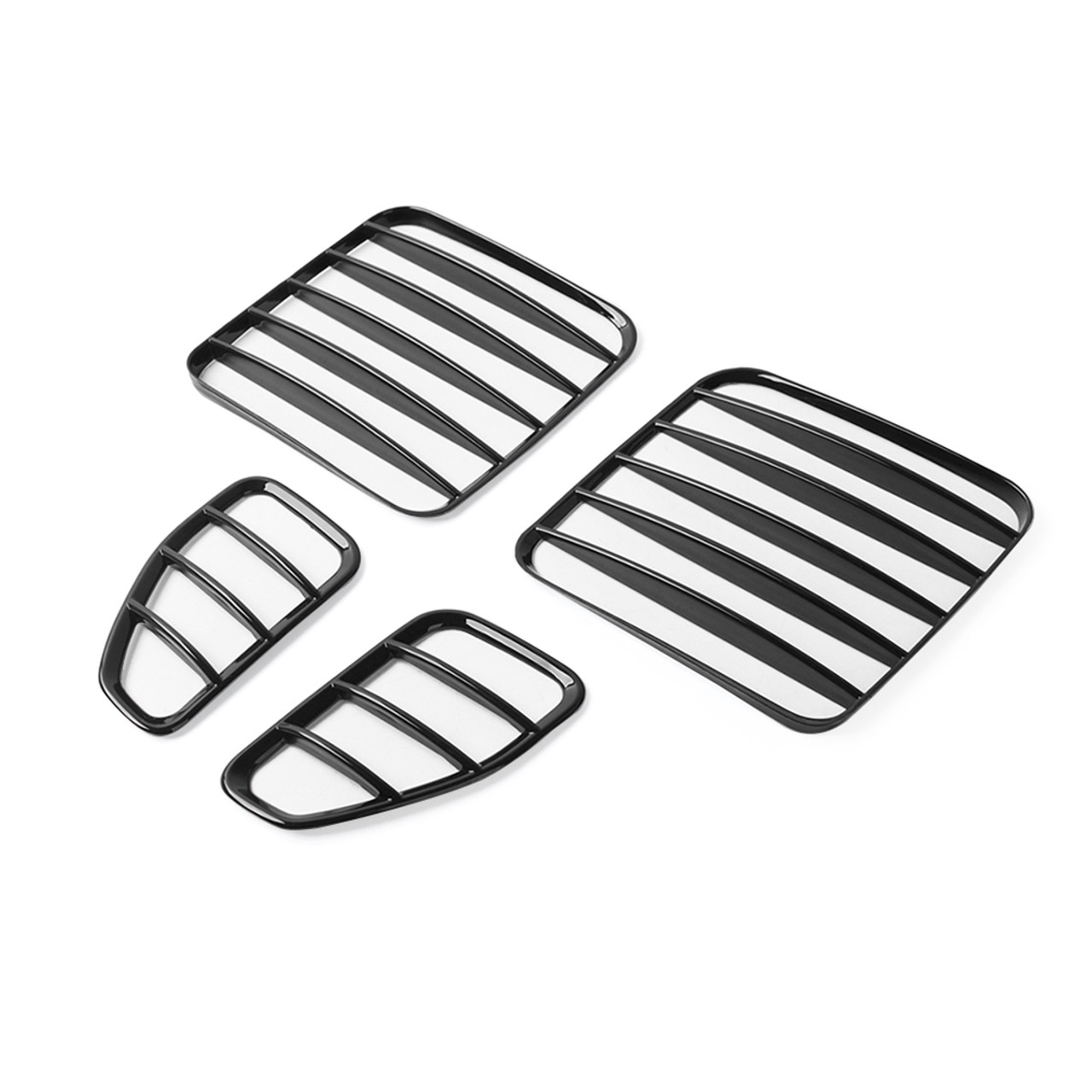 4x Rear Tail Light Lamp Decor Cover Trim Louver Fit for JEEP Renegade 2016-2021 Black