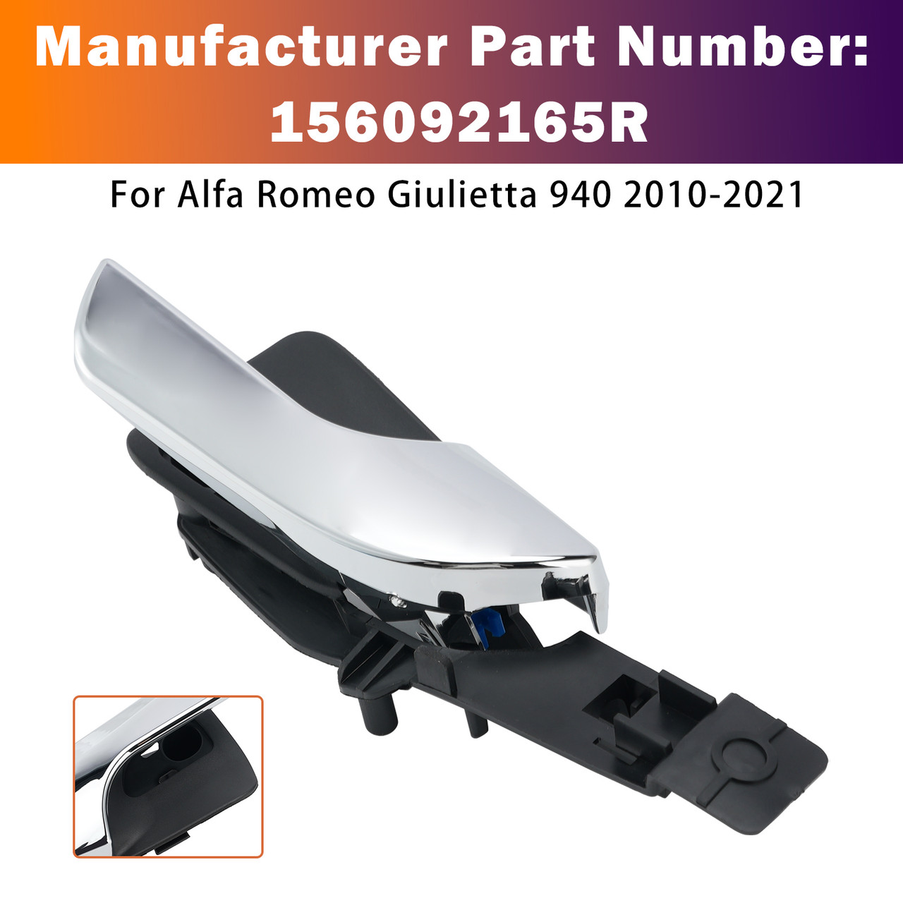 Inside Front Right Door Handle Opener Fit for Alfa Romeo Giulietta 940 10-21 Silver