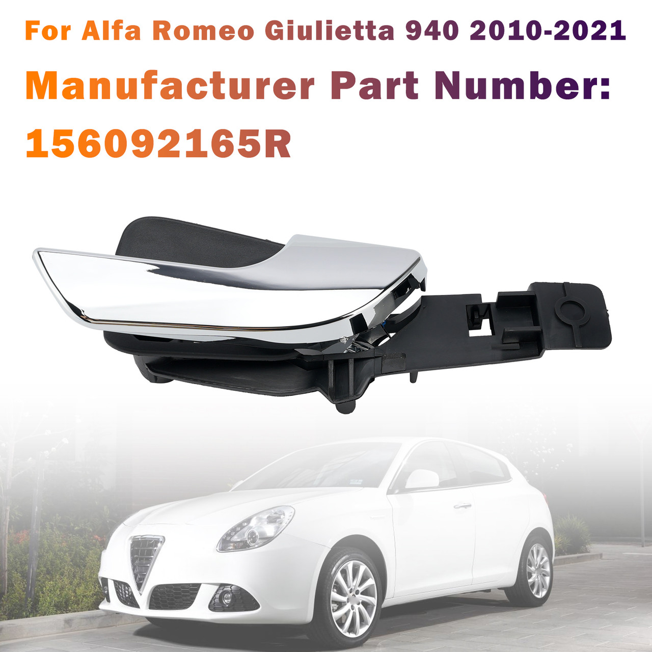 Inside Front Right Door Handle Opener Fit for Alfa Romeo Giulietta 940 10-21 Silver