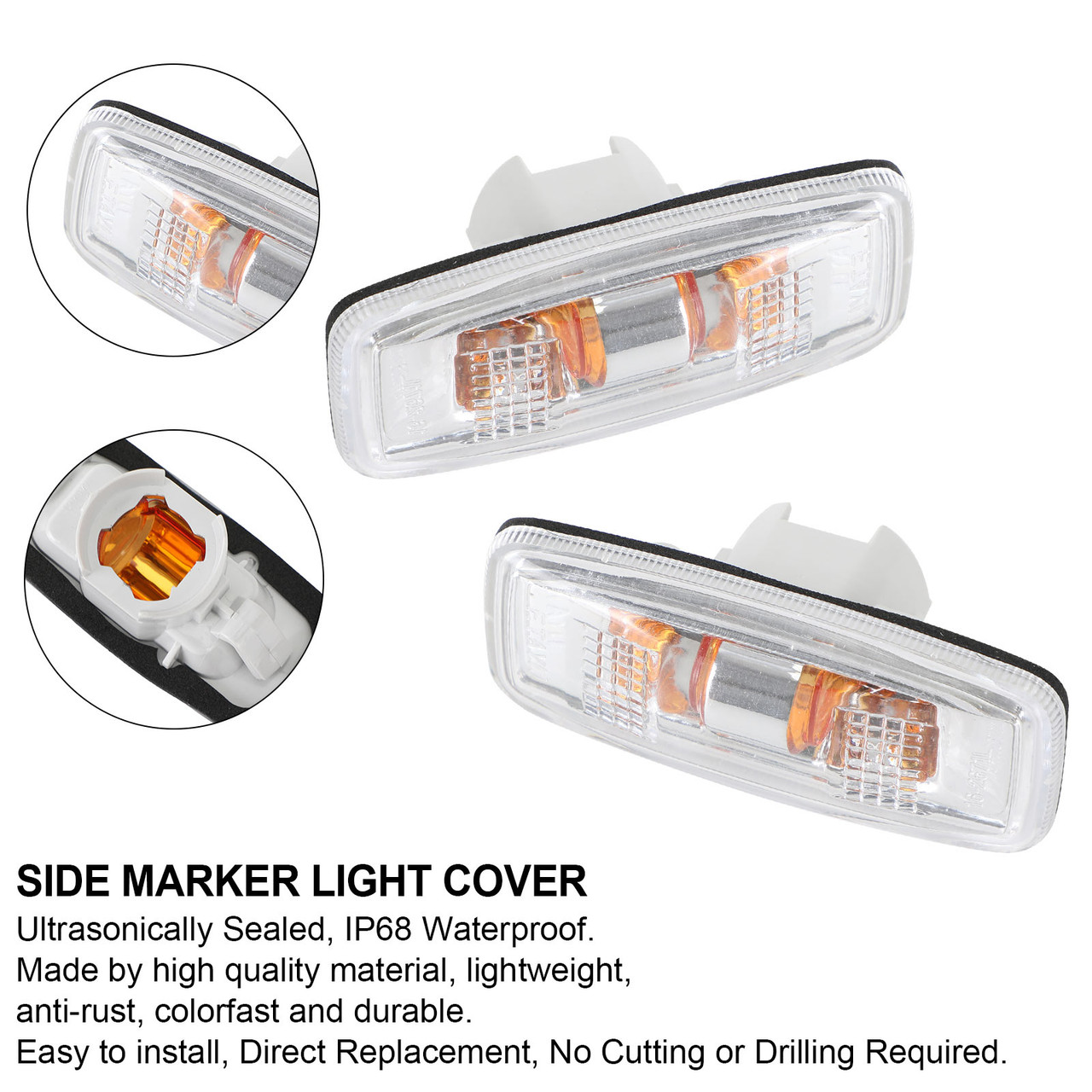 Side Marker Lamp Flasher Light 26160-9Y000 Fit for Infiniti M35 M45 2006-2007 Clear