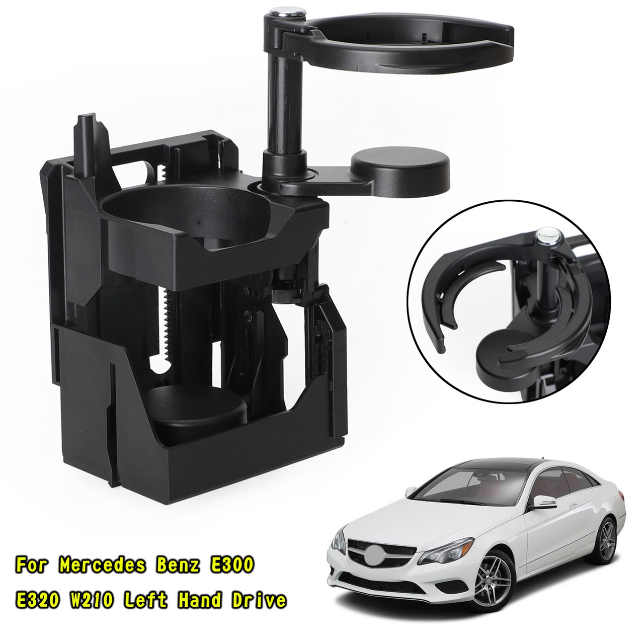 Front Cup Holder 2106800114/66920101 Fit for Mercedes-Benz E300 96-99 E320 96-03 E430 98-02 E55 AMG 99-02 BLK