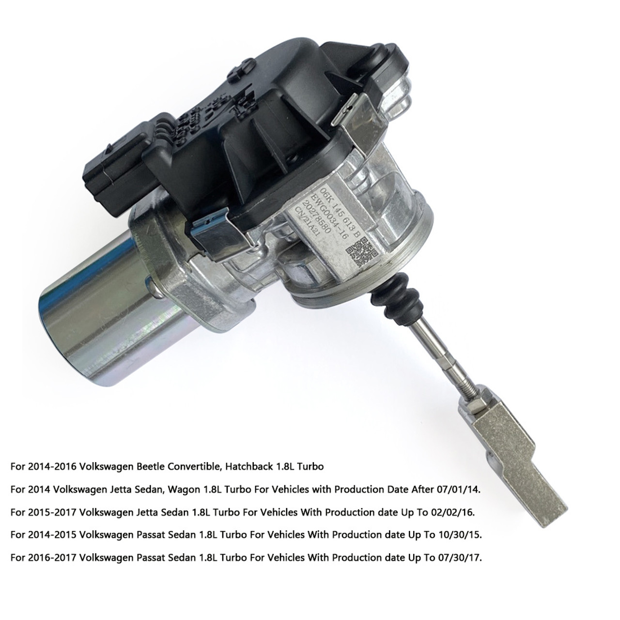 Turbocharger Wastegate Actuator 06K145613B Fit for Volkswagen Beetle Convertible Hatchback 14-16 Jetta Sedan 15-17 Passat 16-17