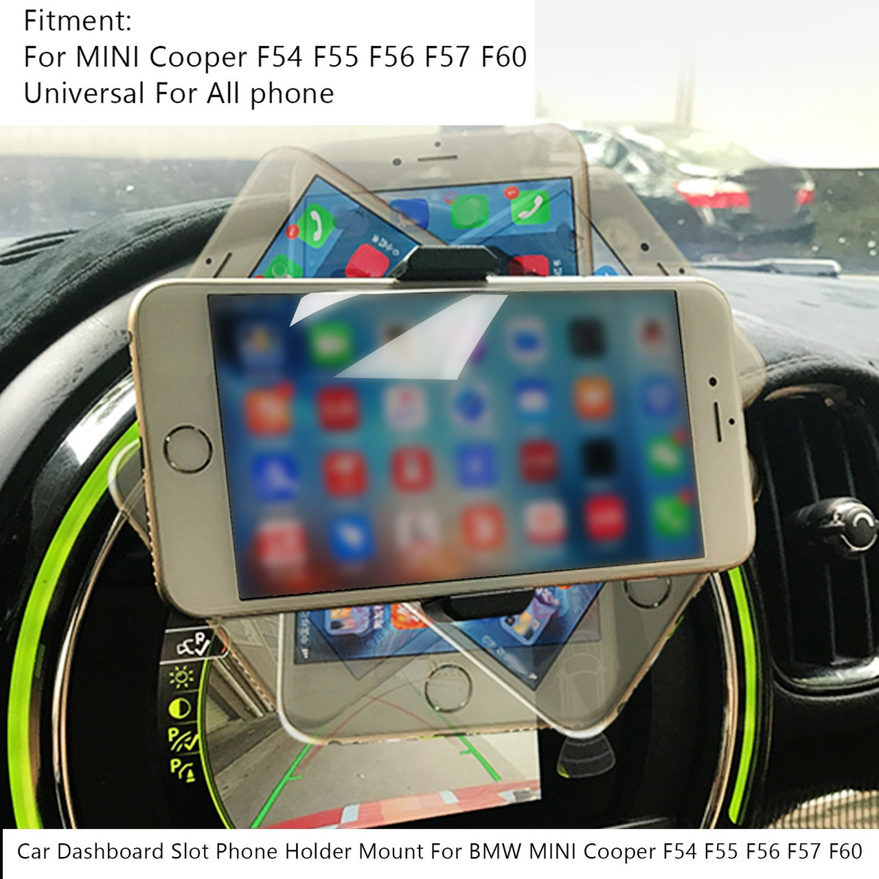 Dashboard Slot Car Phone Holder Accessories Fit For MINI F54 F55 F56 F57 F60 Black