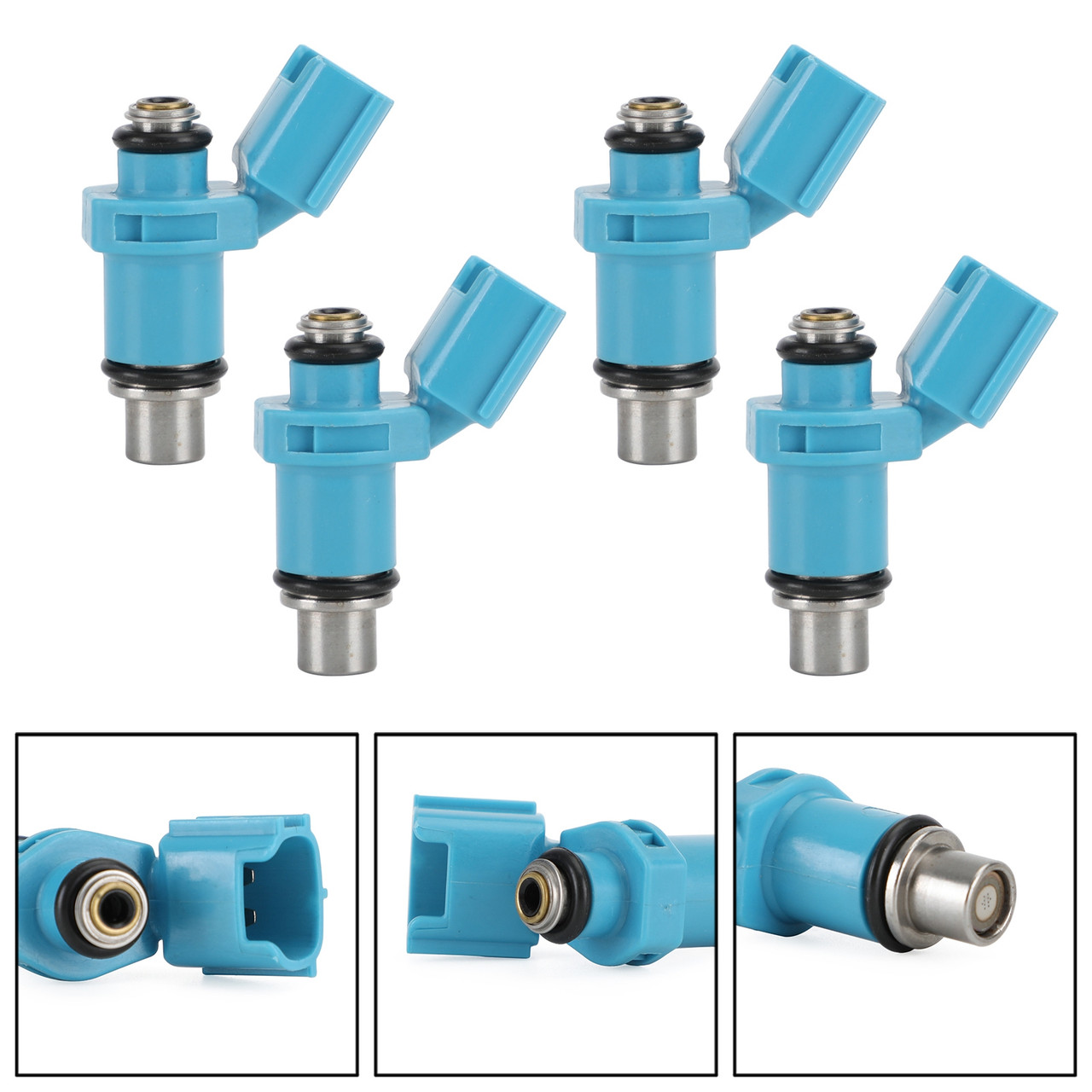 4pc Fuel Injectors 6C5-13761-00-00 Fit for Yamaha 40-50-60 HP 4 Stroke F-50 T-50 F-60 T-60 2005-2009 BLU