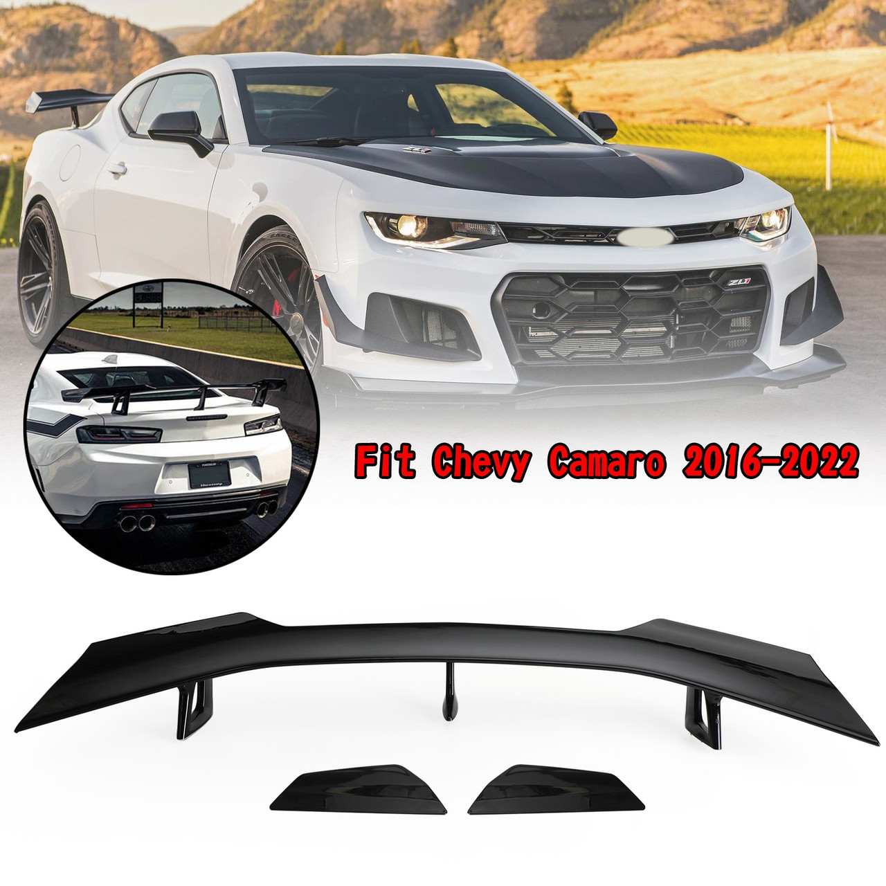 ZL1 1LE Style Rear Trunk Wing Spoiler Fit for Chevy Camaro 2016-2022 Gloss Black