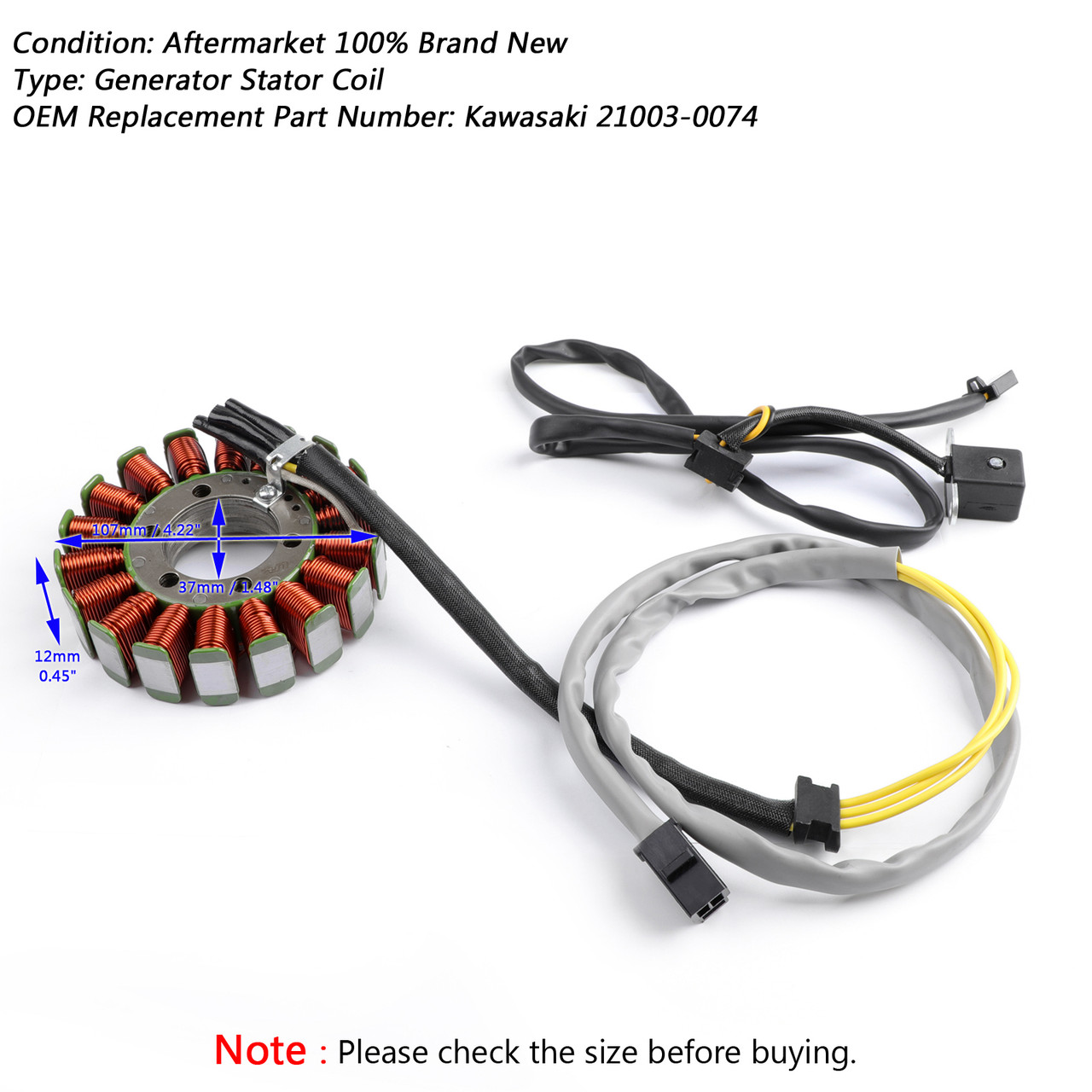 Magneto Generator Engine Stator Coil Fit for Kawasaki EX250 Ninja 250R 2008-2012