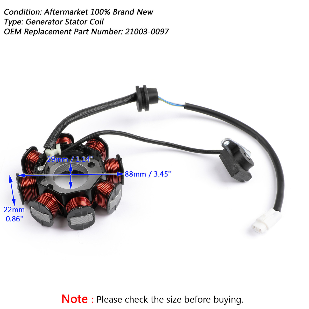 Magneto Generator Engine Stator Coil Fit for Kawasaki KLX110 KLX110L 2010-2018