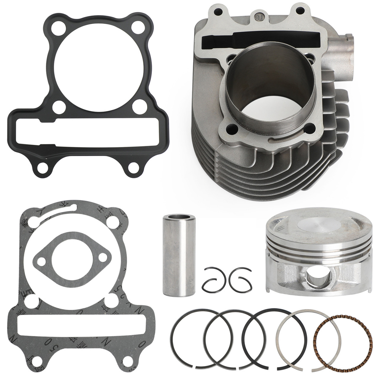 GY6 172cc 61mm Cylinder Jug Piston Top End Kit Fit for 4-stroke Scooters/Moped/ATVs/Go Karts GY6 125cc 152QMI/QMJ