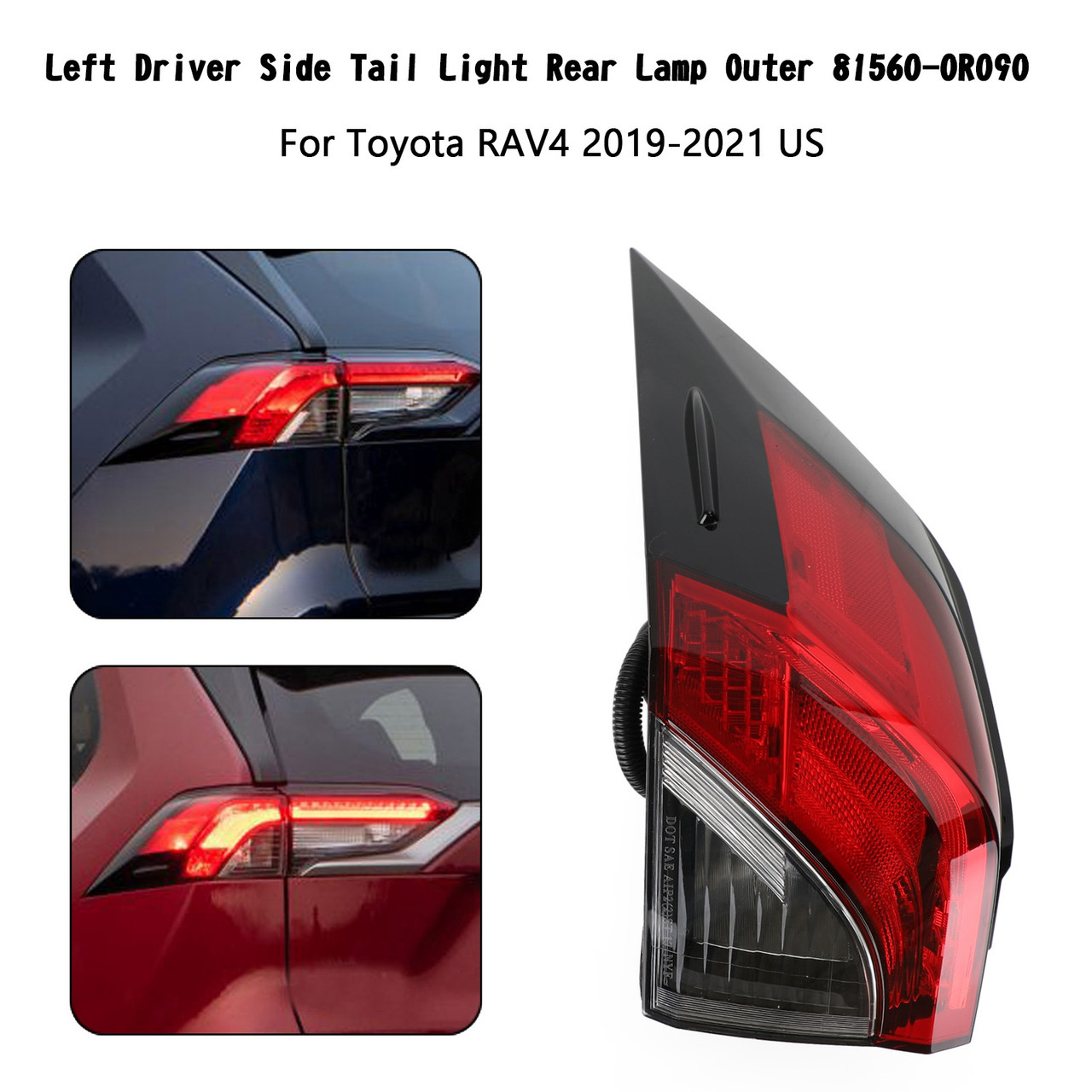 Left Driver Side Tail Light Rear Lamp Outer 81550-0R090 Fit for Toyota RAV4 2019-2021