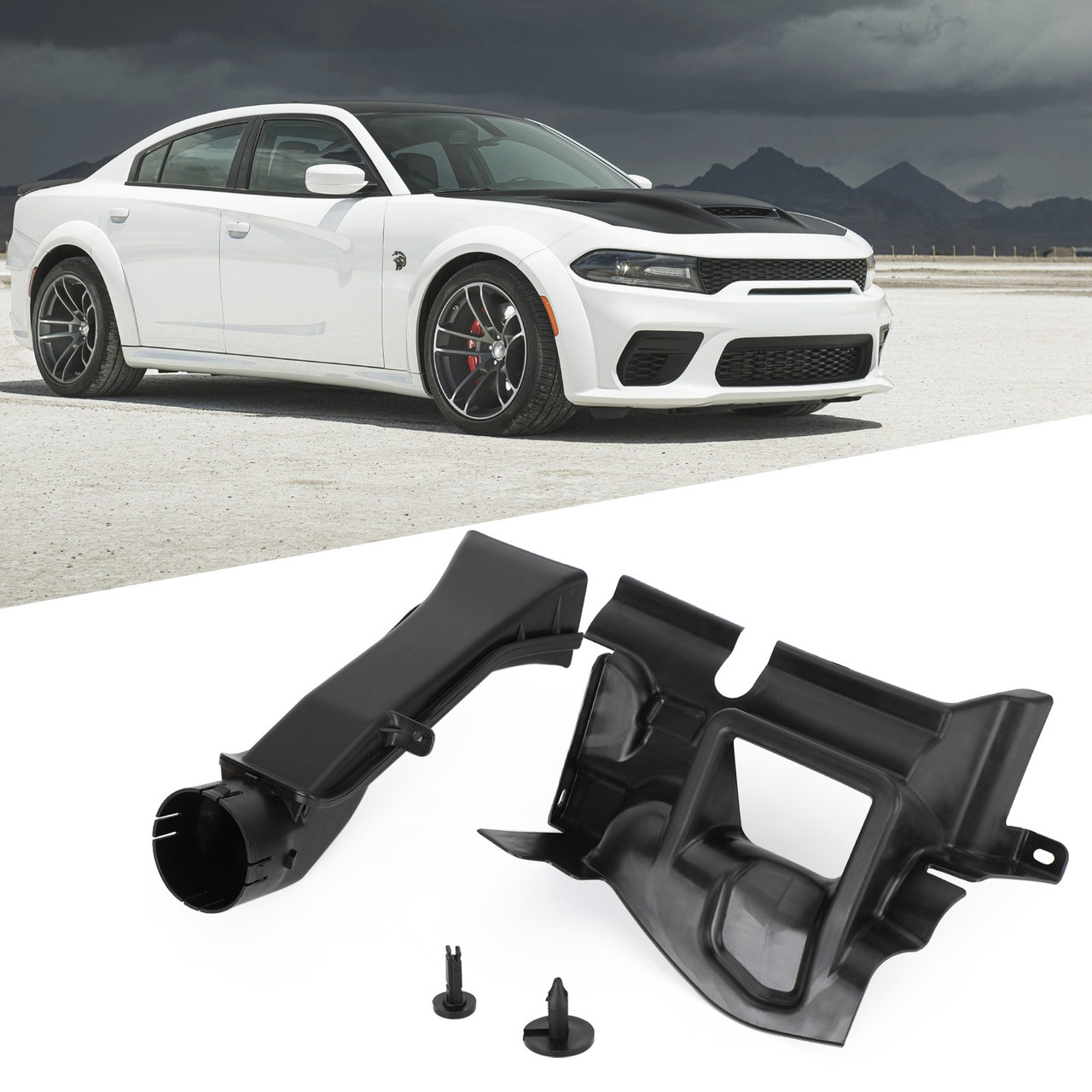 Driver Side Air Intake Tube Protective Cover 68424623AA Fit for Dodge Charger SRT Hellcat 2019-2020 Black