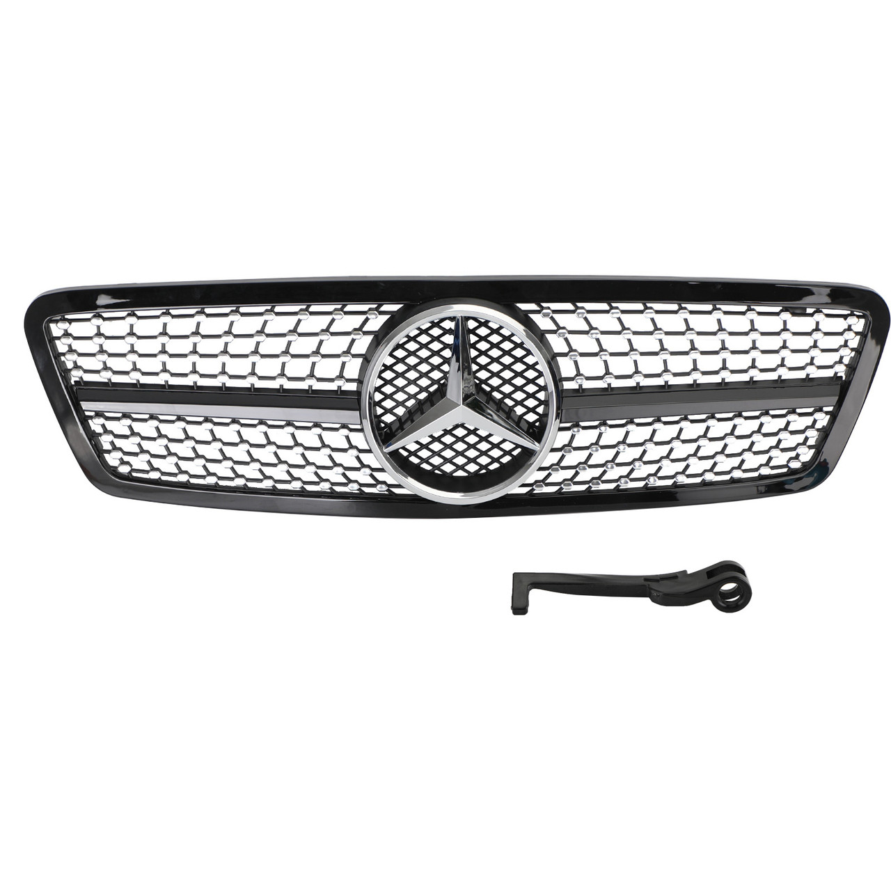 C63 AMG Style Grille Black Diamond Fit for Mercedes-Benz W203 2001-2007