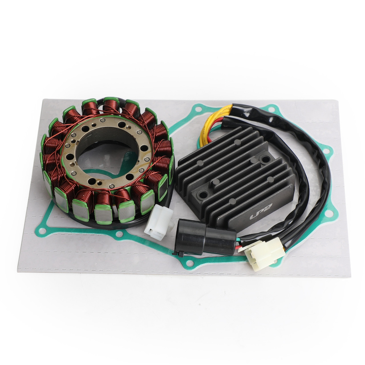 Magneto Coil Stator + Voltage Regulator + Gasket Assy Fit for