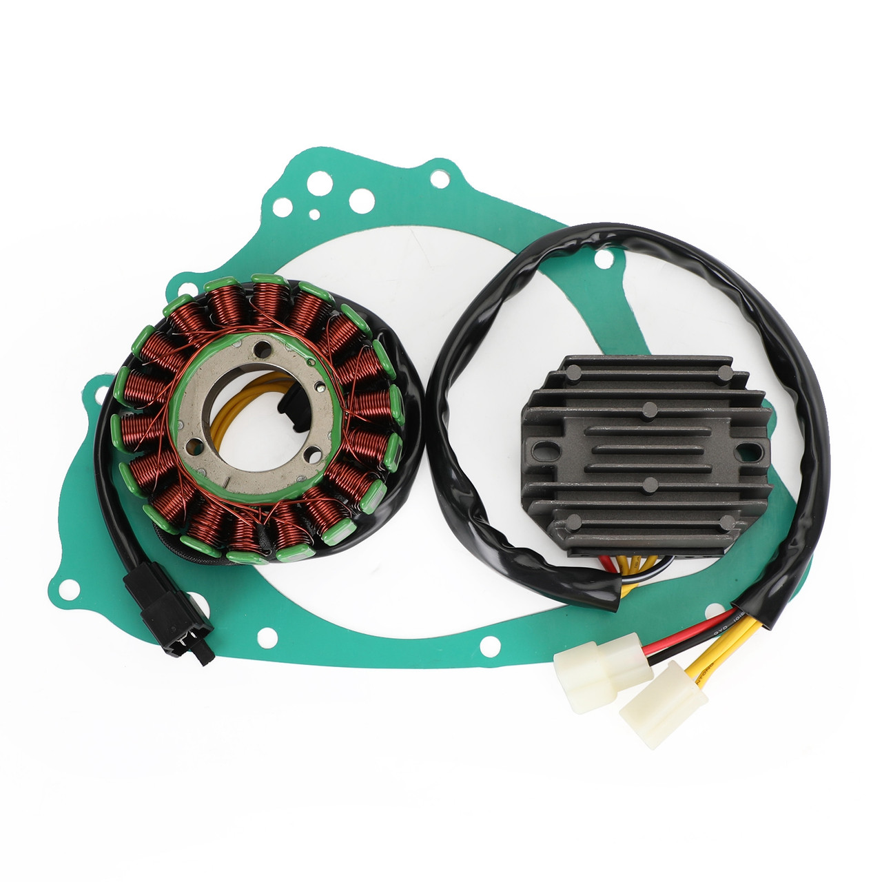 Magneto Coil Stator + Voltage Regulator + Gasket Assy Fit for Suzuki GS500 (BK) 2001-2002