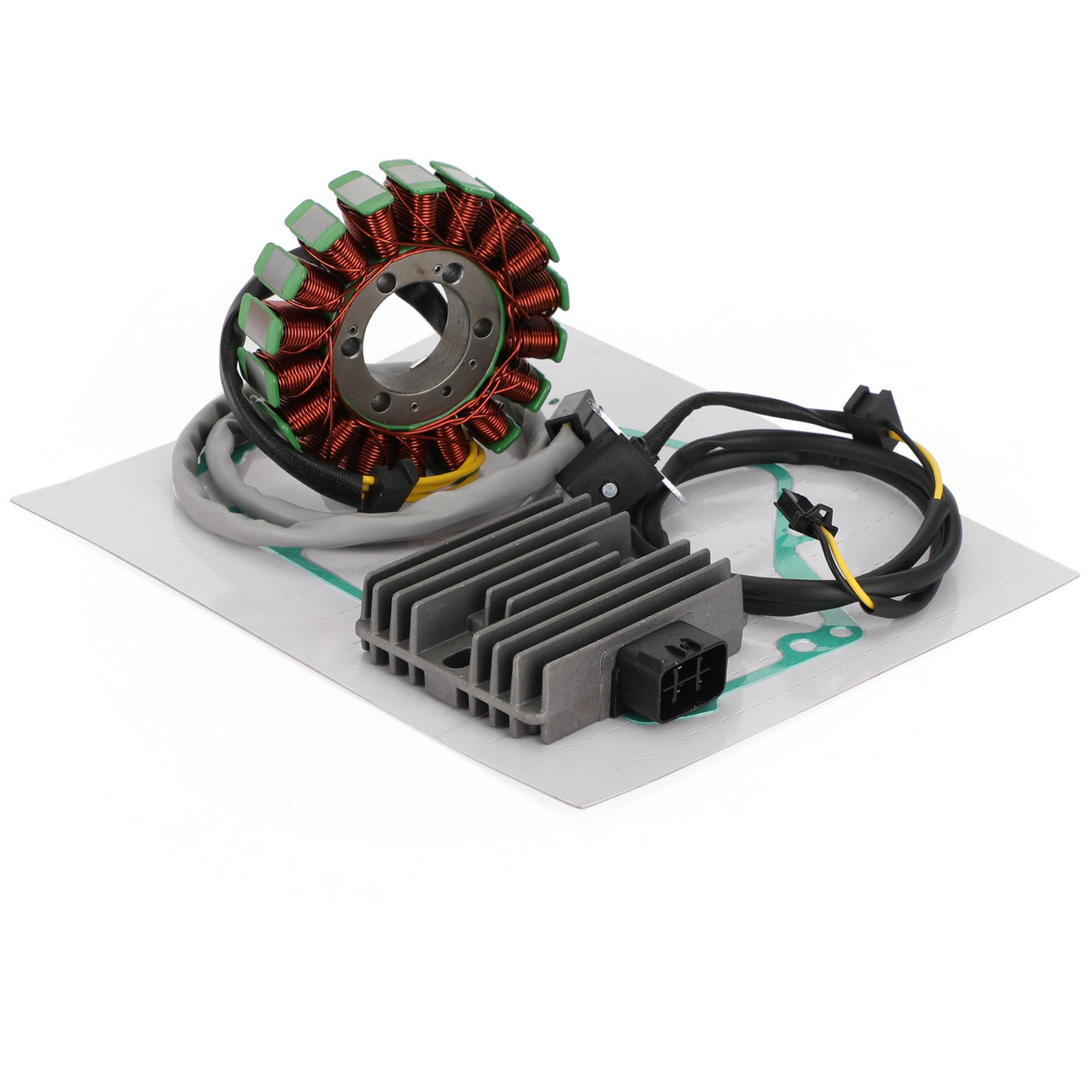 Magneto Coil Stator + Voltage Regulator + Gasket Assy Fit for