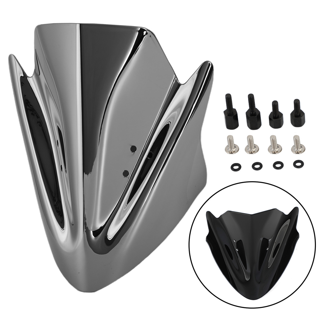 Windshield Windscreen Protector Fit for Kawasaki ER6N ER-6N 2012-2016 Chrome