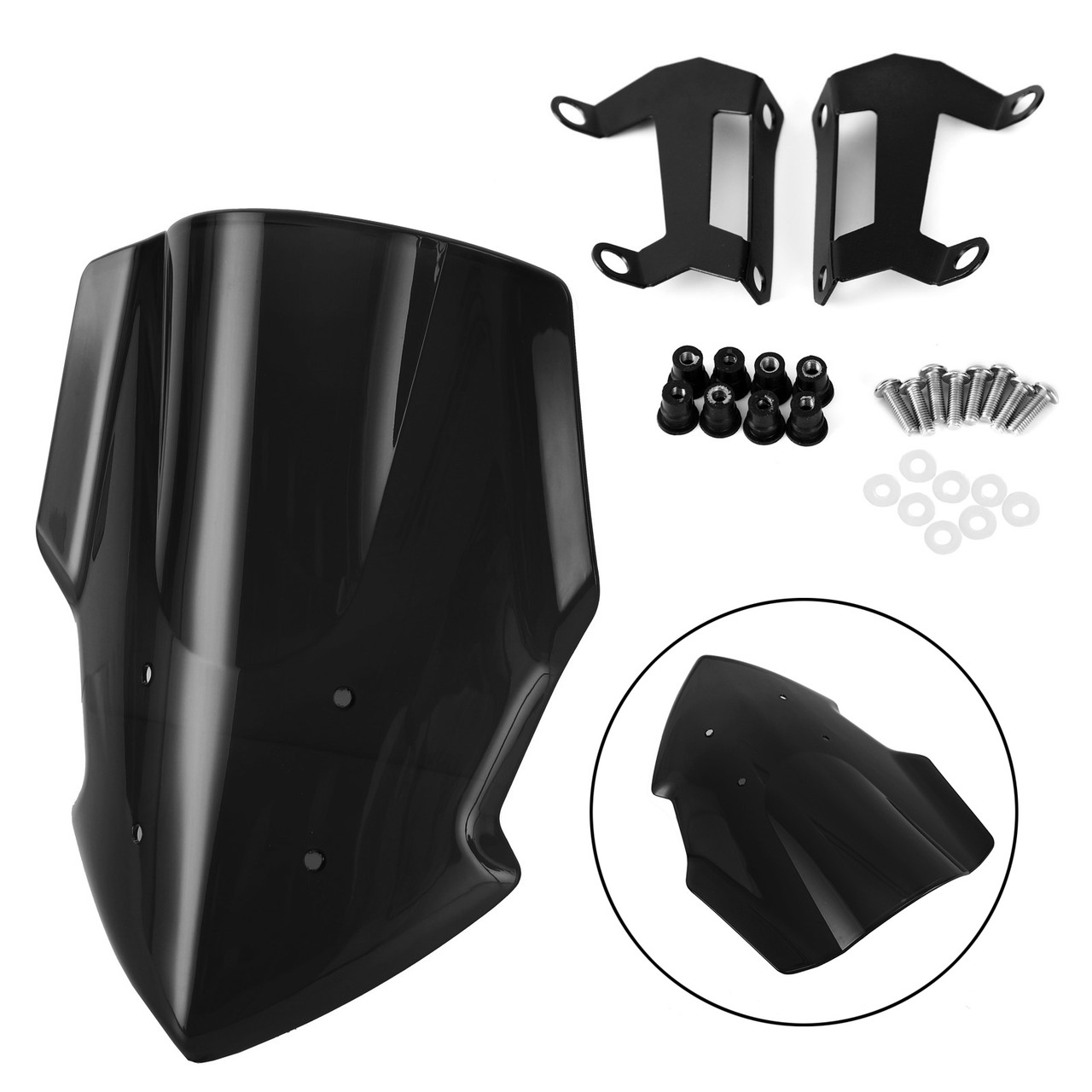 ABS Windscreen Windshield Shield Protector Fit for Yamaha MT-07 2018-2020 Black