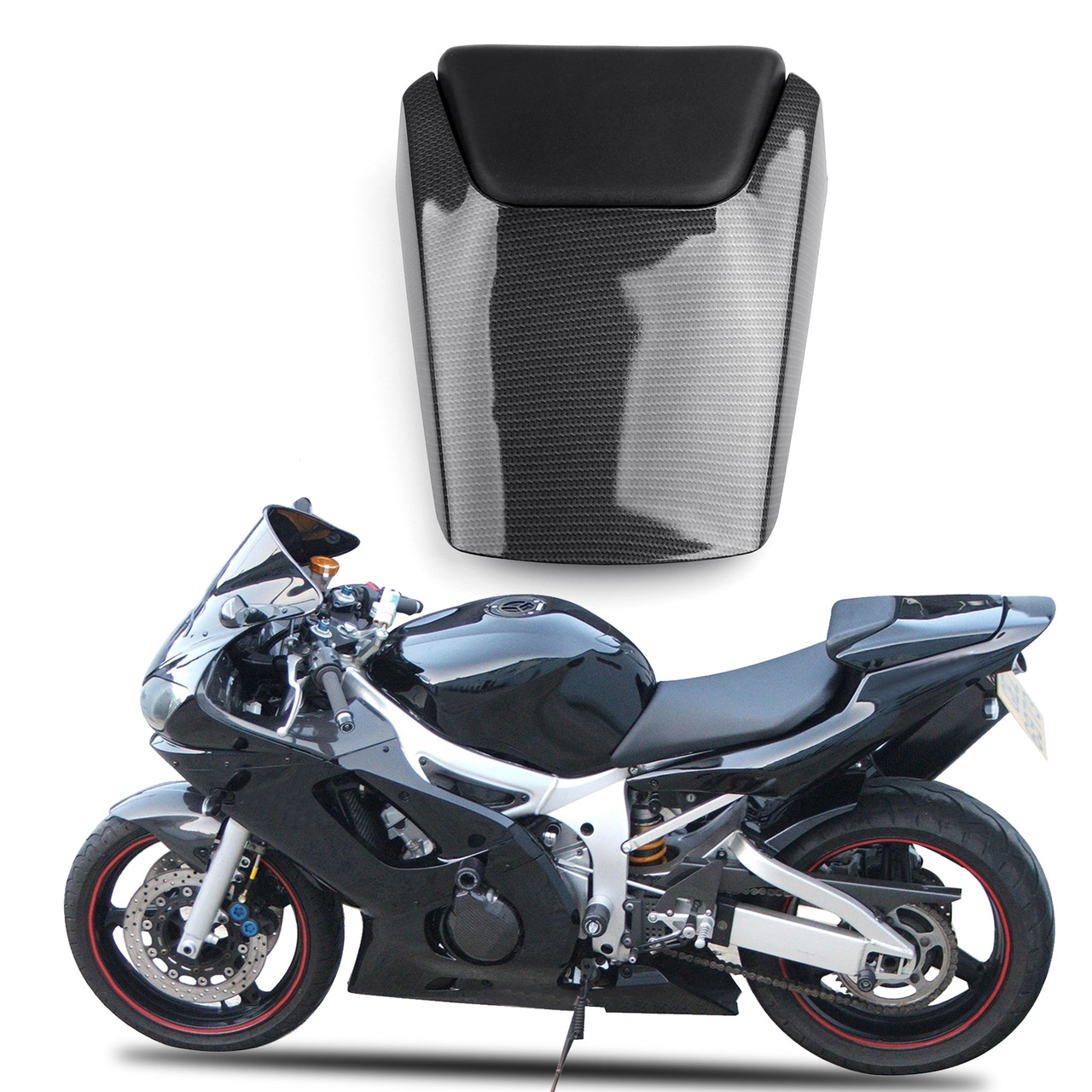 Rear Pillion Seat Cowl Fairing Cover For Yamaha YZF R6 1998-2002 1999 Carbon