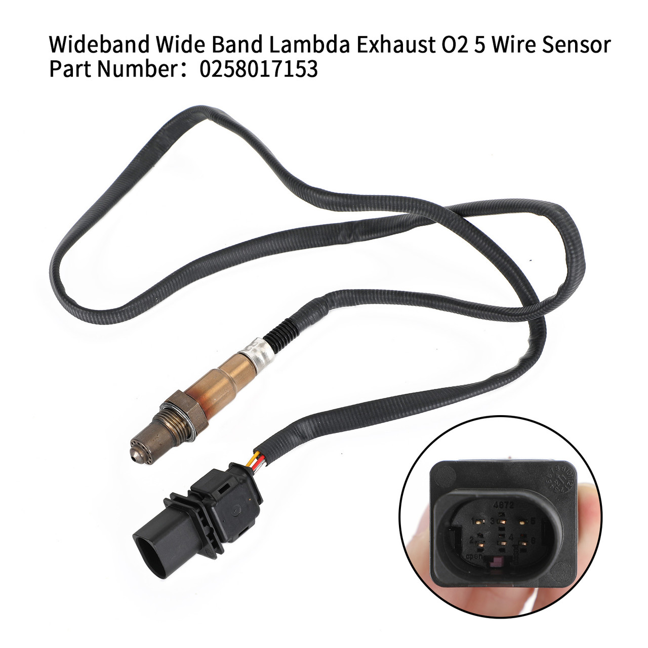 Upstream Lambda 02 Sensor 0258017153 5-Wire For Audi A3 A4 A5 A8 Q3 Q5 TT 07-14