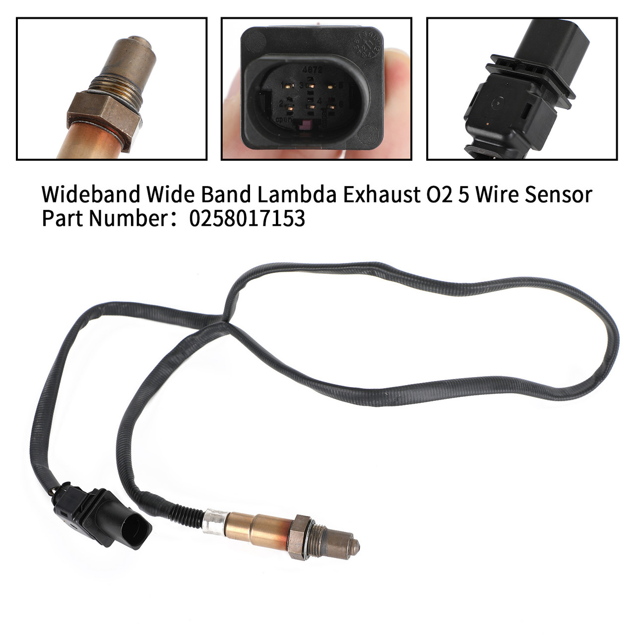 Upstream Lambda 02 Sensor 0258017153 5-Wire For Audi A3 A4 A5 A8 Q3 Q5 TT 07-14