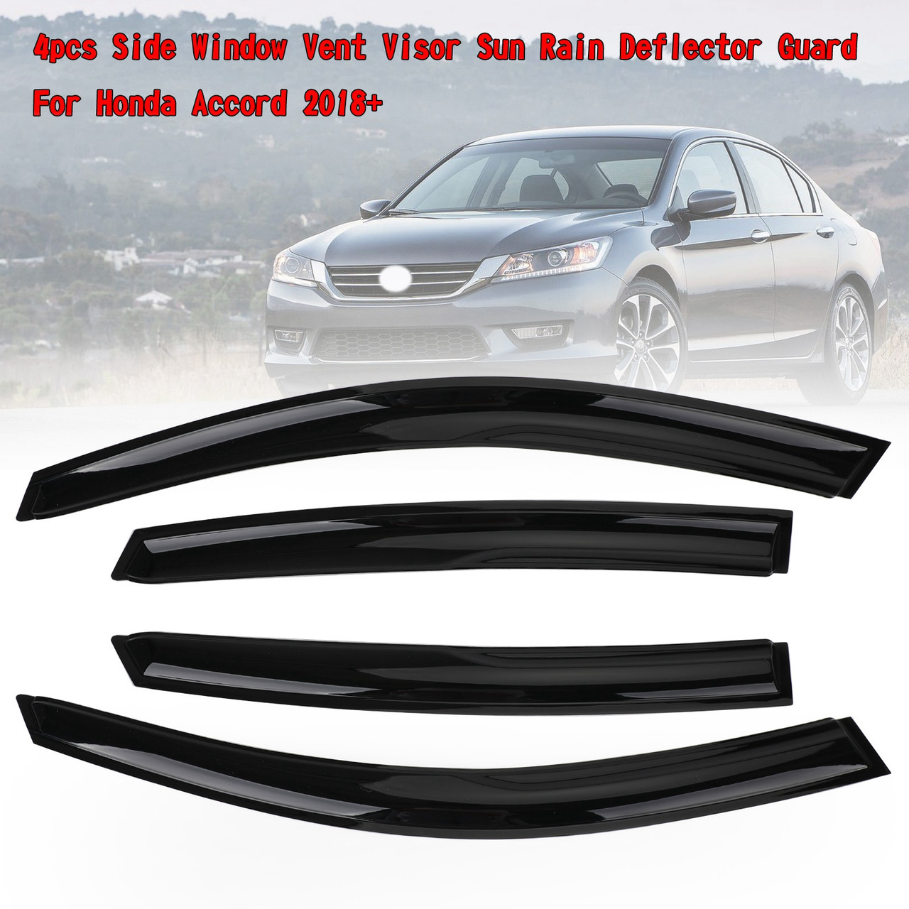 4pcs Side Window Vent Visor Sun Rain Deflector Guard For Honda Accord 2018+