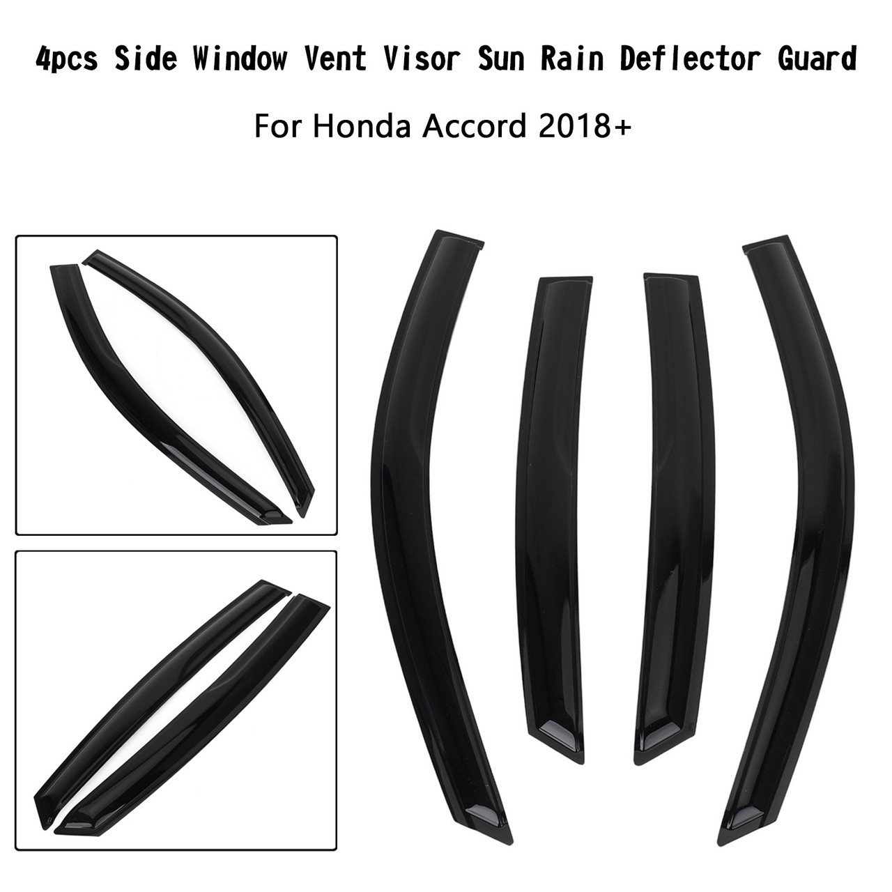 4pcs Side Window Vent Visor Sun Rain Deflector Guard For Honda Accord 2018+