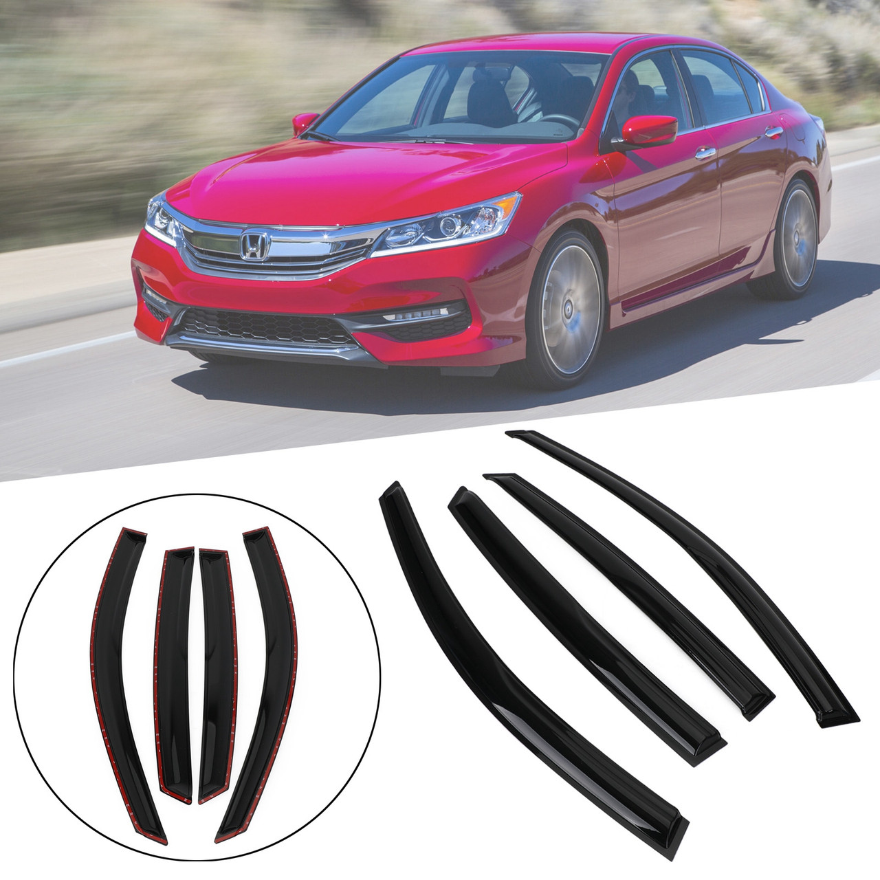 4pcs Side Window Vent Visor Sun Rain Deflector Guard For Honda Accord 2018+