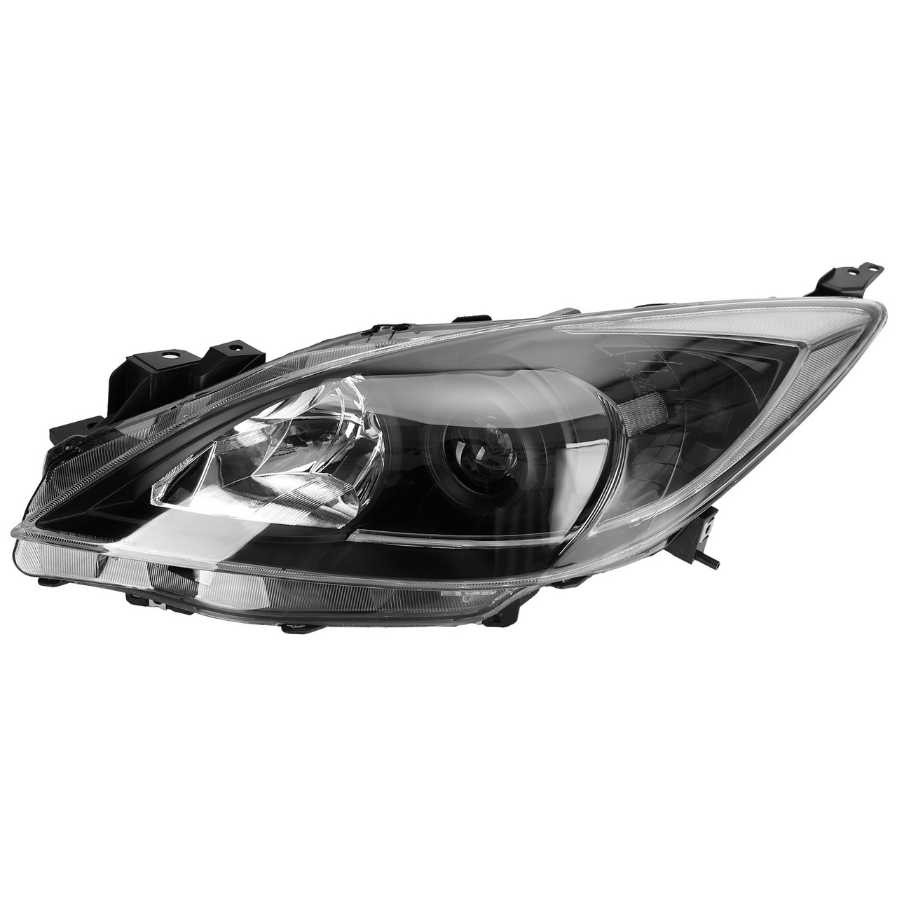 Black Housing Clear Side Headlights/Lamp Assembly For Mazda 3 2010-2013