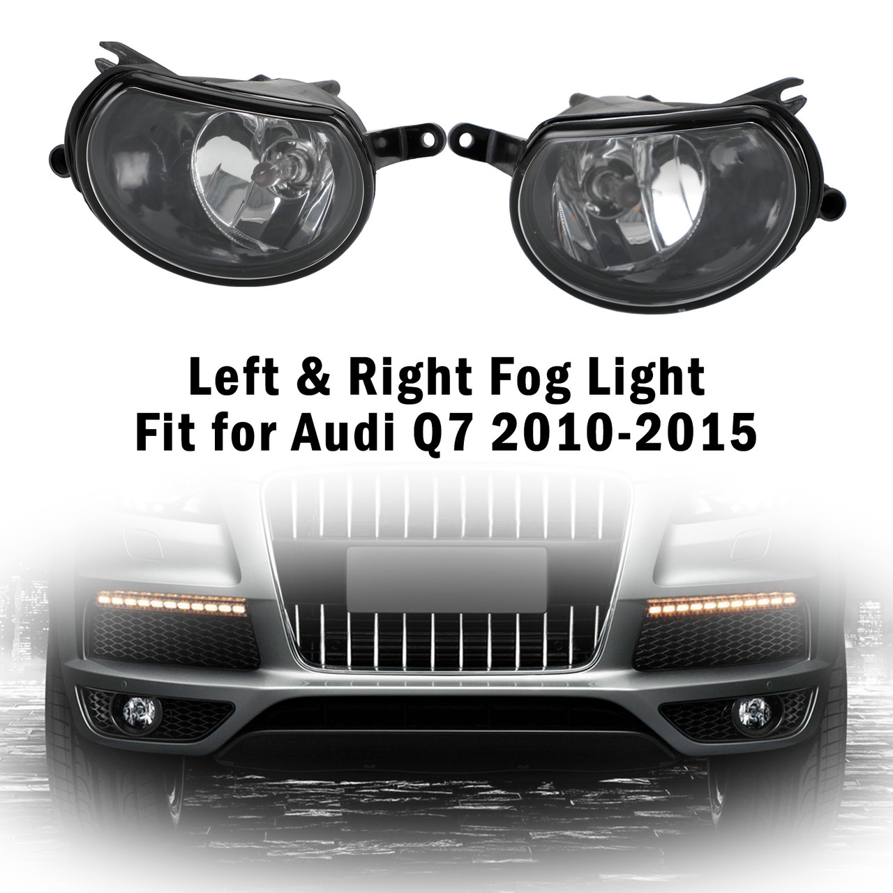 Front Right & Left Bumper Halogen Fog Light Fog Lamp For AUDI Q7 2010-2015
