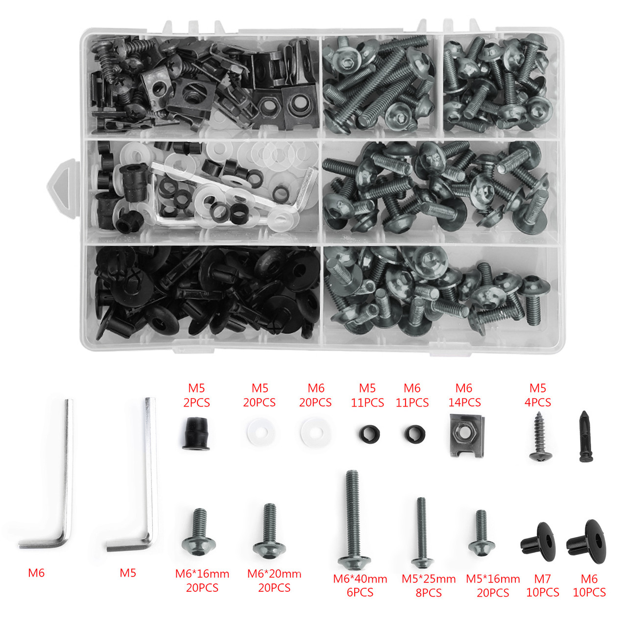 198PCS Motorcycle Sportbike Windscreen Fairing Bolts Kit Fastener Clips Screws For Honda Concours 14 ZG1400A ABS 2016 TIT~BC2