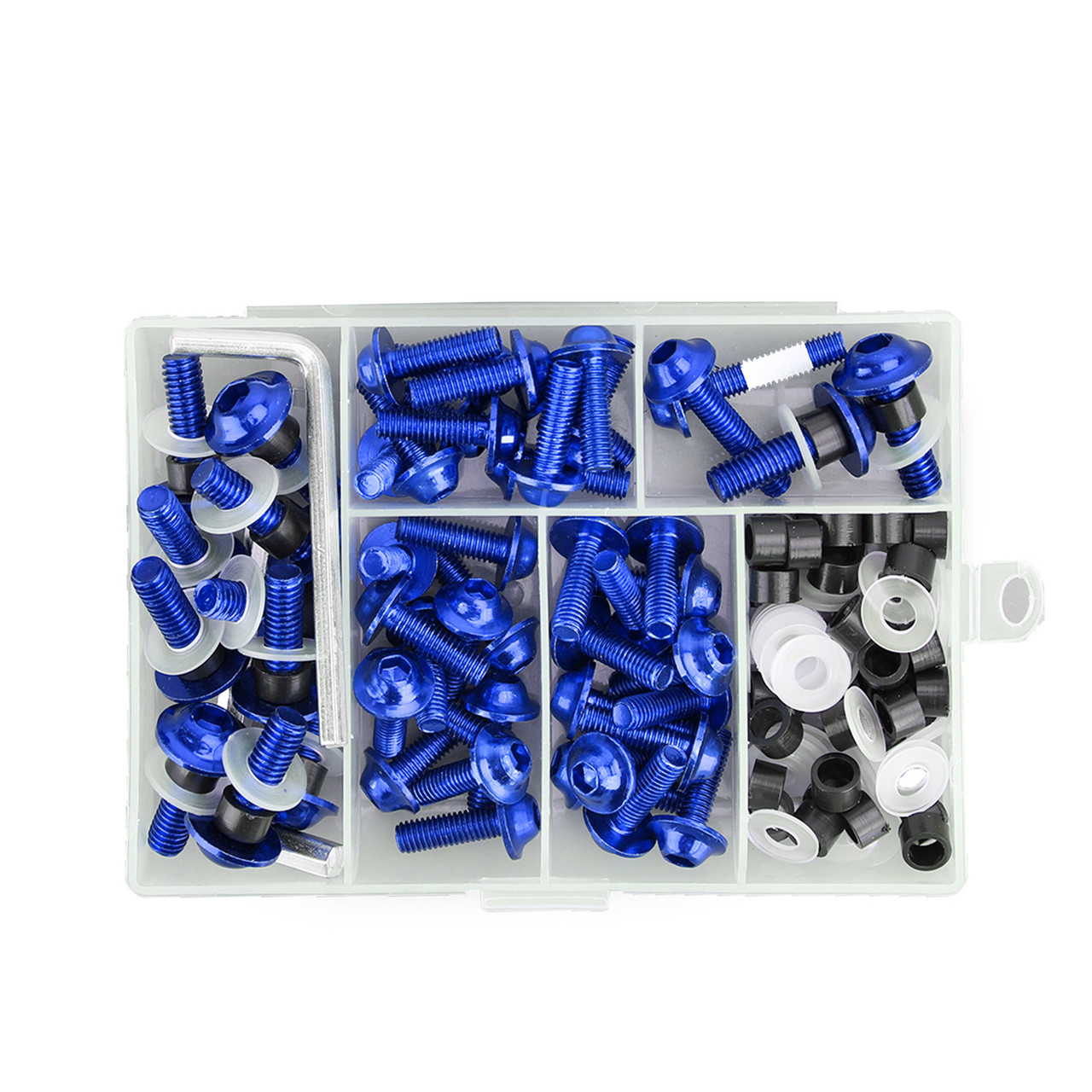 158Pcs Motorcycle Sportbike Windscreen Fairing Bolts Kit Fastener Clips Screws Fit For Honda Motorcycle/Sportbikes/Scooter/Streetbikes Blue~BC1