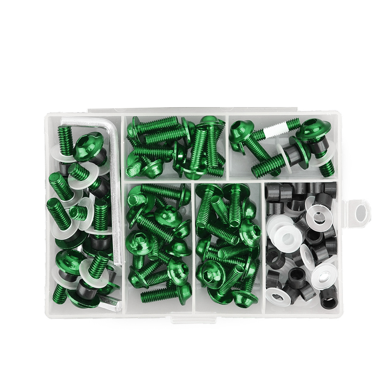 158Pcs Motorcycle Sportbike Windscreen Fairing Bolts Kit Fastener Clips Screws Fit For Kawasaki Motorcycle/Sportbikes/Scooter/Streetbikes GRN~BC3