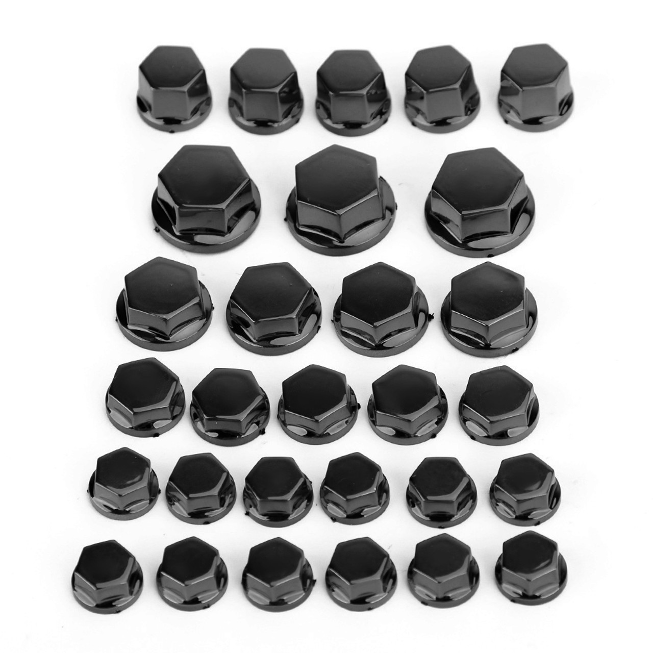 30pcs Motorcycle Hexagon Socket Screw Covers Bolt Nut Caps Fit for Honda BLK