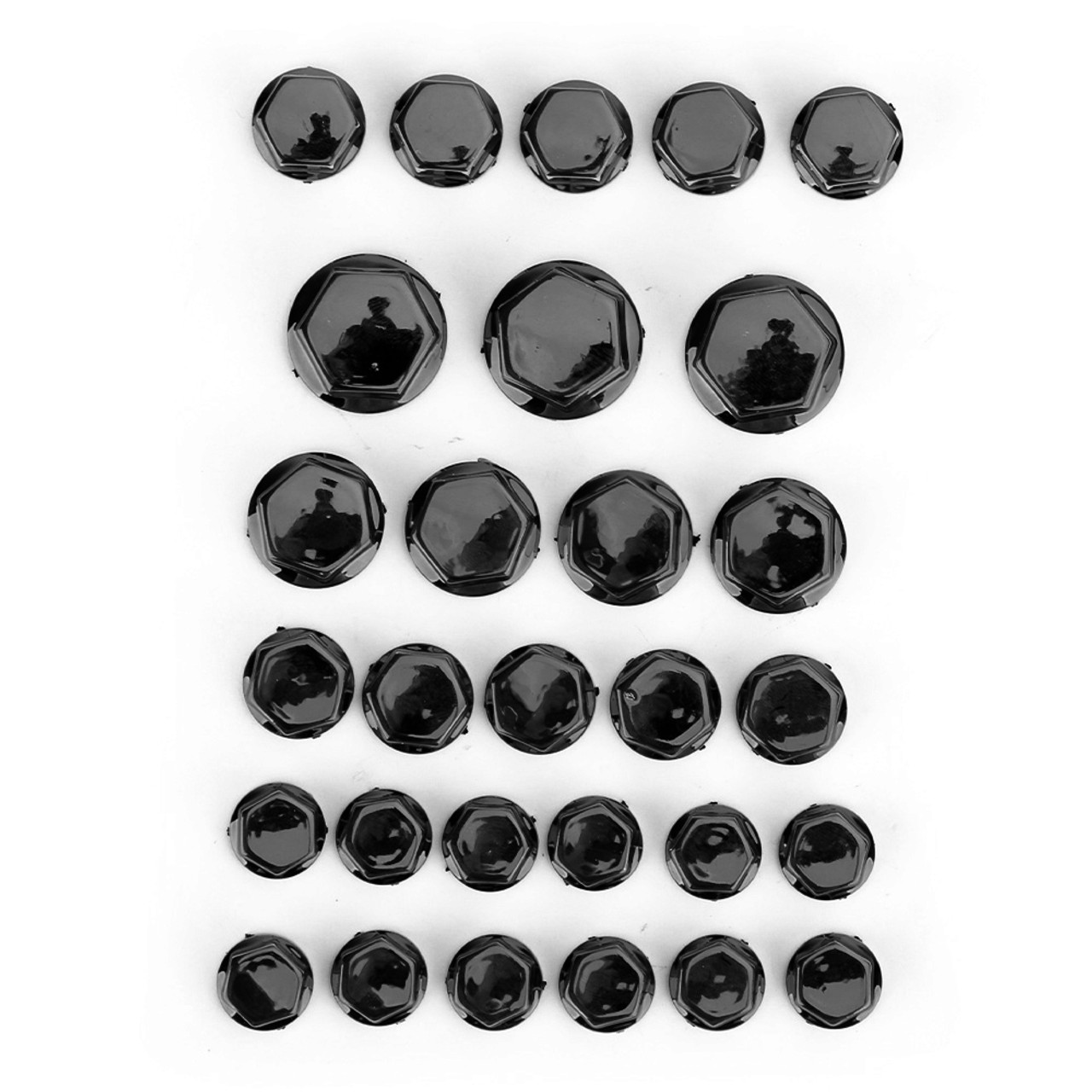 30pcs Motorcycle Hexagon Socket Screw Covers Bolt Nut Caps Fit for Yamaha BLK