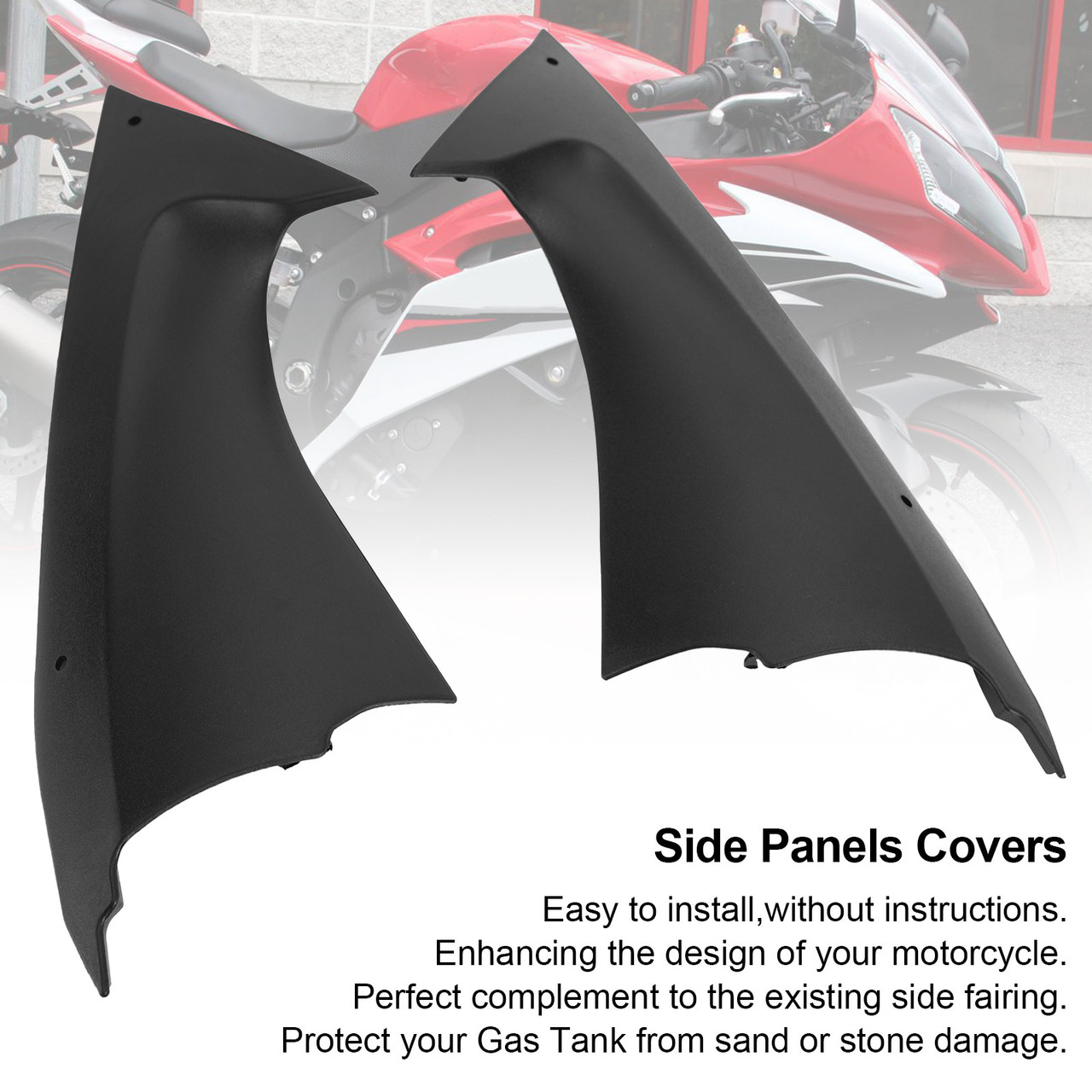 Gas Tank Side Panel Cover Fairing Fit for Yamaha YZF R6 2008-2014 BLK